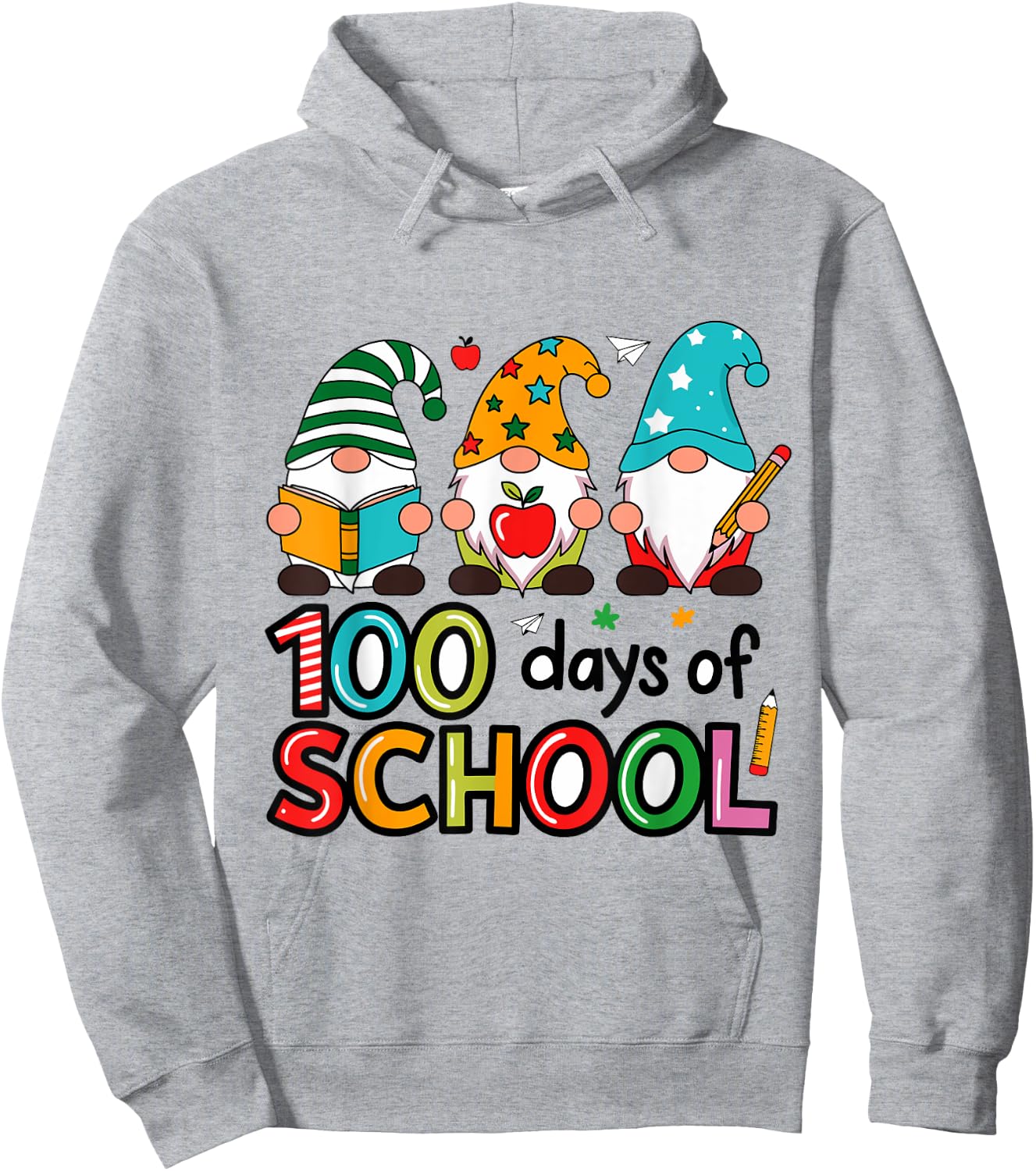 100th Day Of School Gnome Teachers Students 100 Days Hoodie - Hoodie | Ash