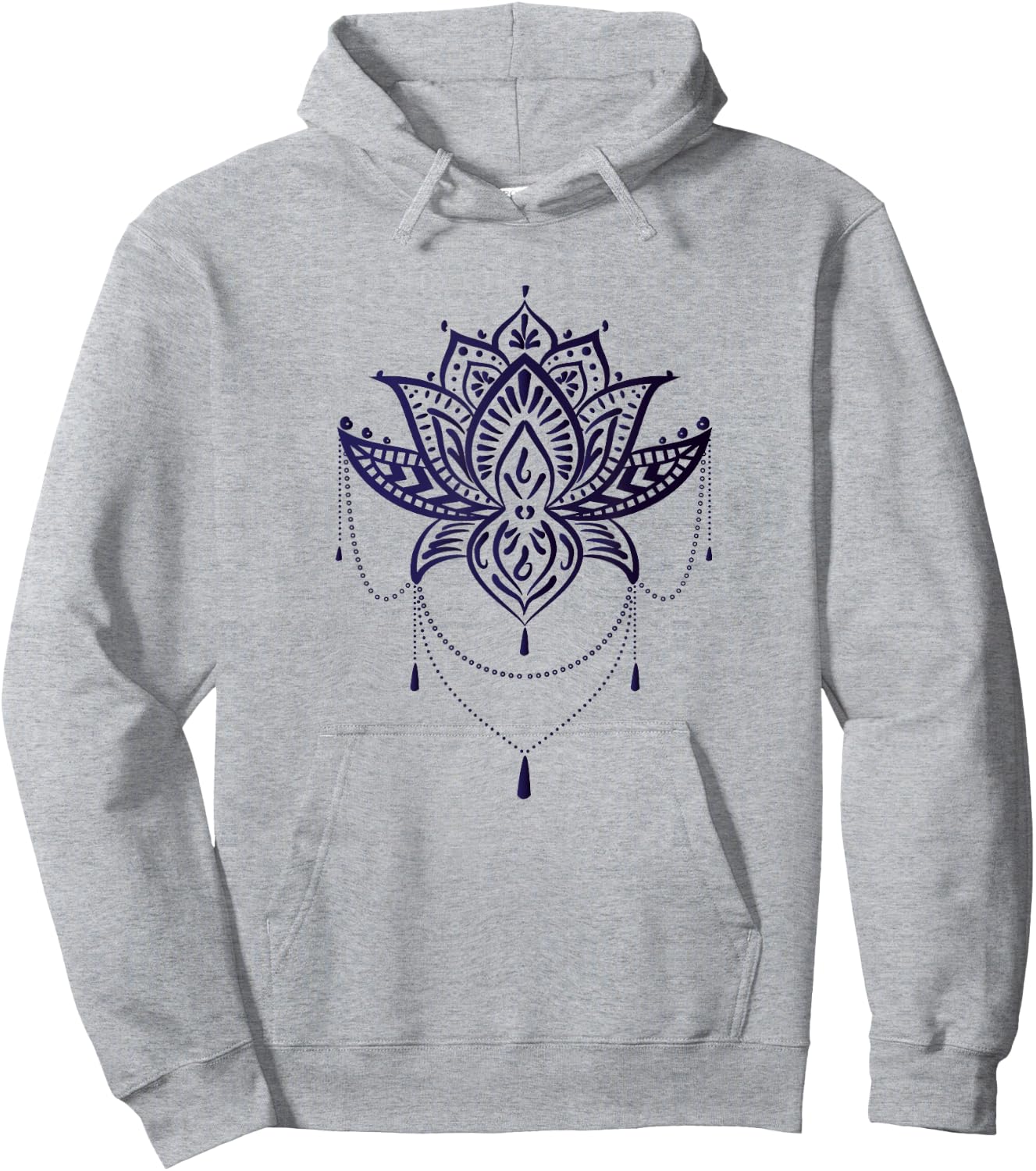 Lotus Flower Mandala Hoodie - Hoodie | Ash