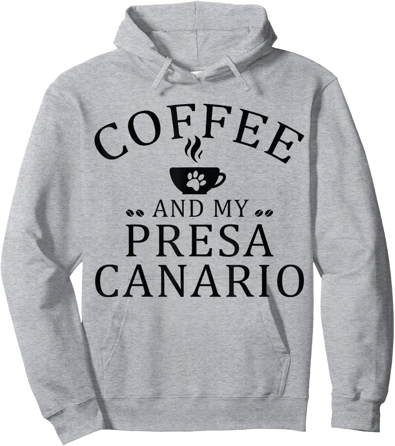 Presa Canario Dog And Coffee Hoodie - Hoodie | Ash
