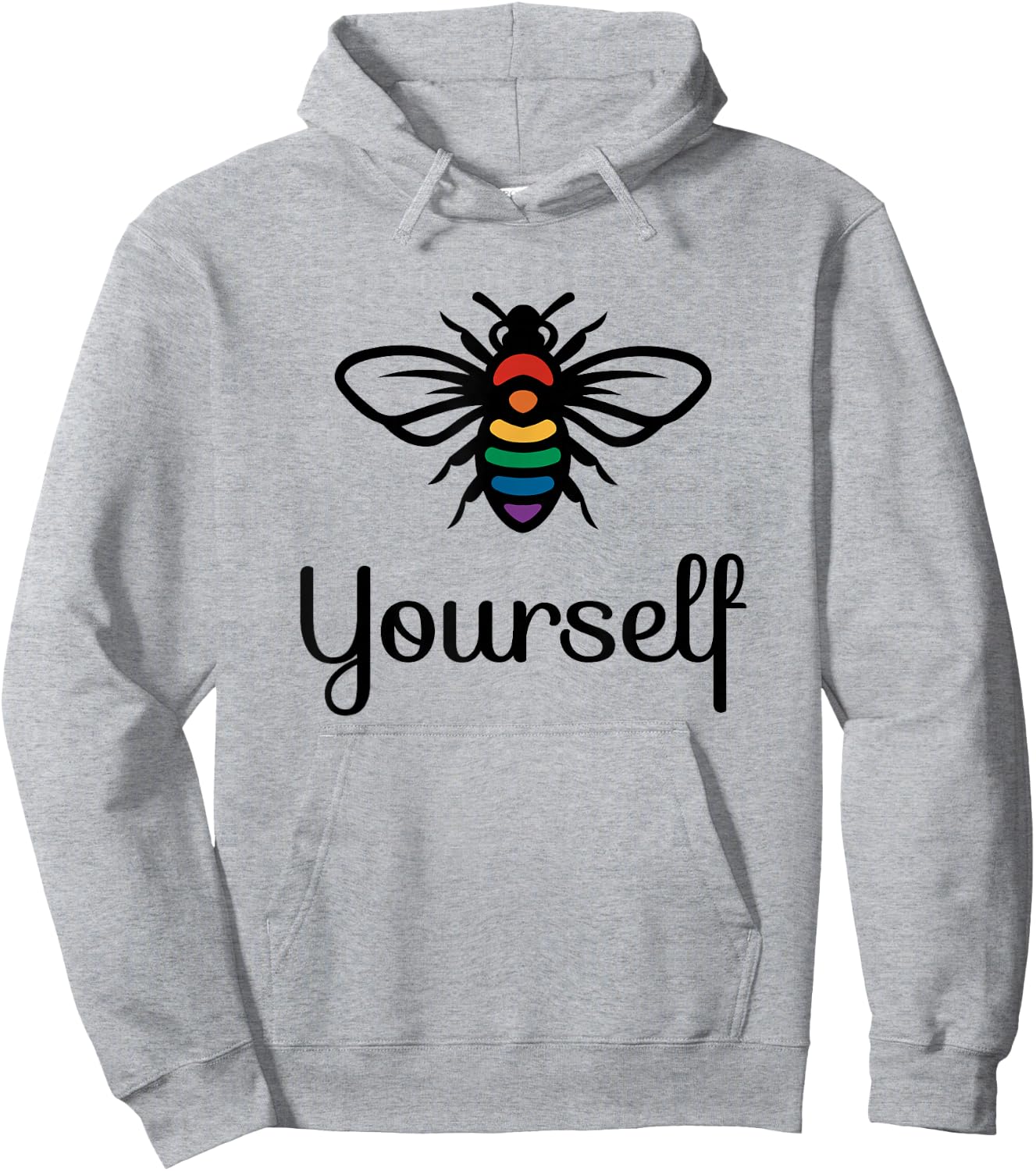 LGBT Rainbow Flag Lesbian Gay Pride Bee Yourself Hoodie - Hoodie | Ash