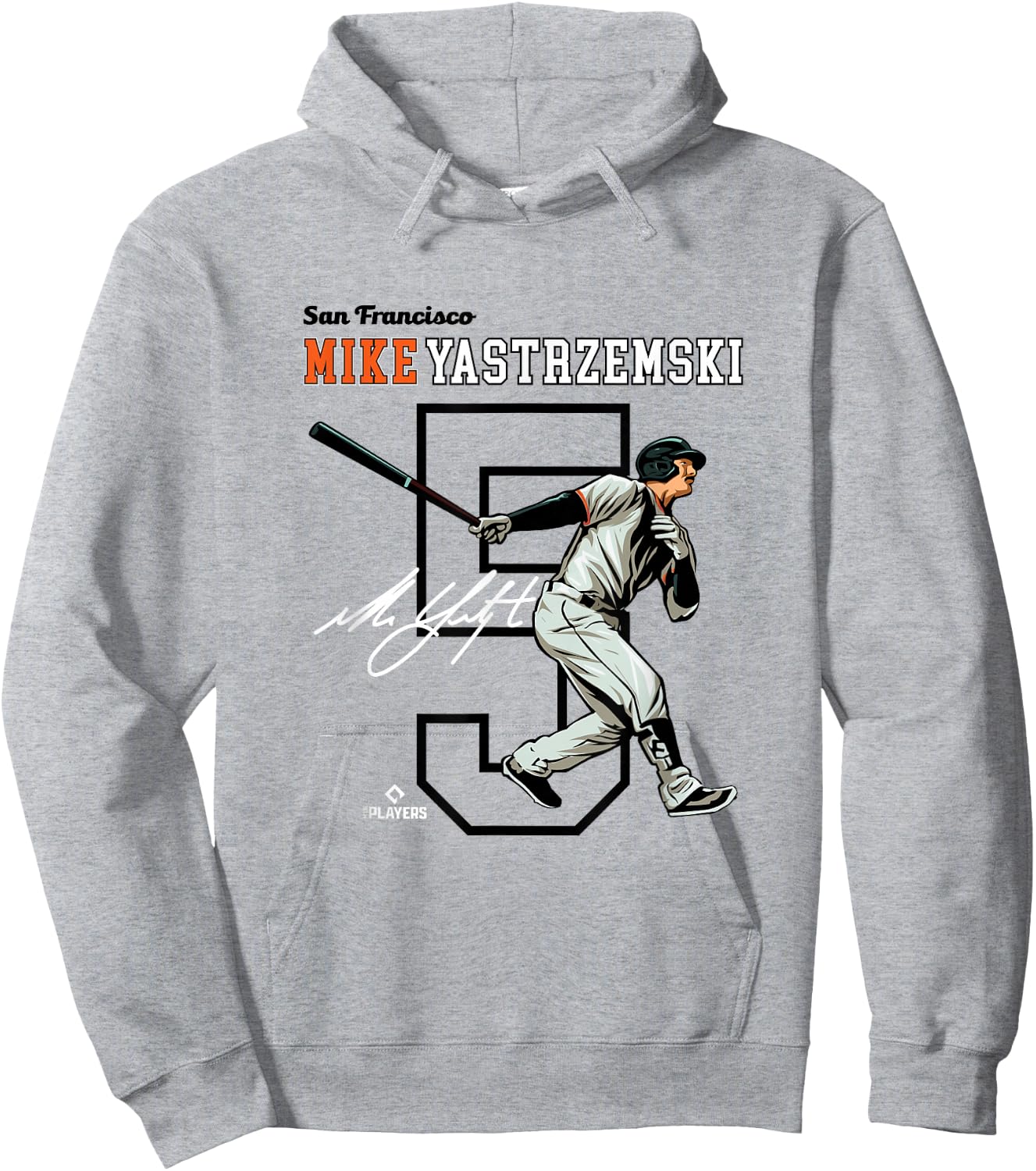 Mike Yastrzemski | San Francisco Baseball | MLBMYI3004 Hoodie - Hoodie | Ash