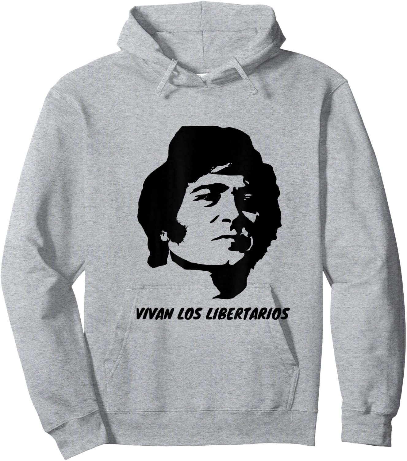 Javier Milei - Peluca Milei - Vivan los Libertarios , gray Hoodie - Hoodie | Ash