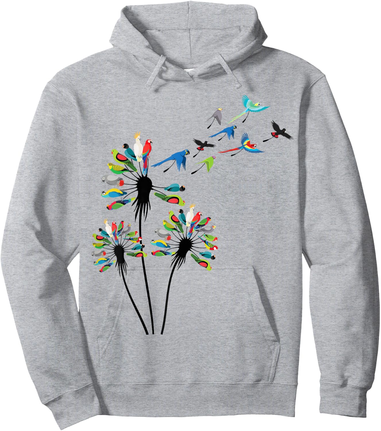 Dandelion Parrots Stuff for Parrot Lover | Parrot Hoodie - Hoodie | Ash