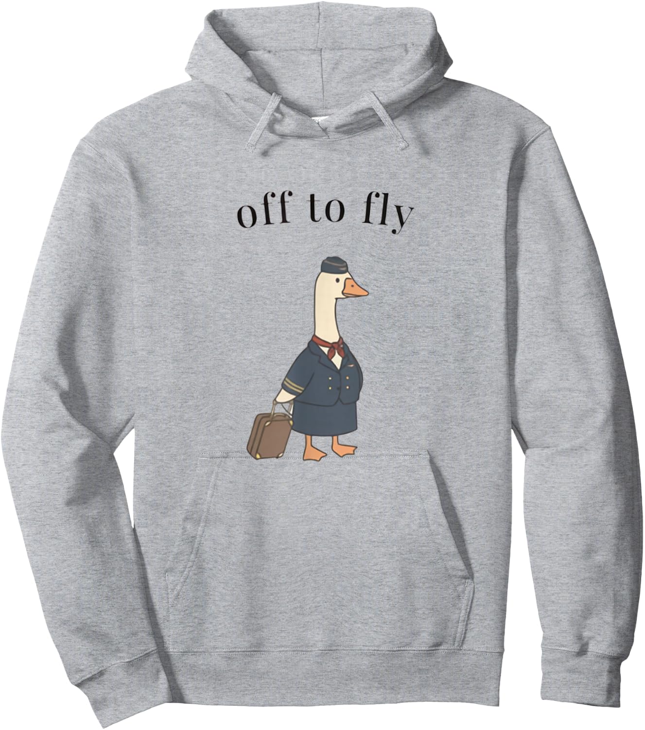 Off to Fly Funny Flight Attendant Goose Father's Day Men Hoodie - Hoodie | Ash