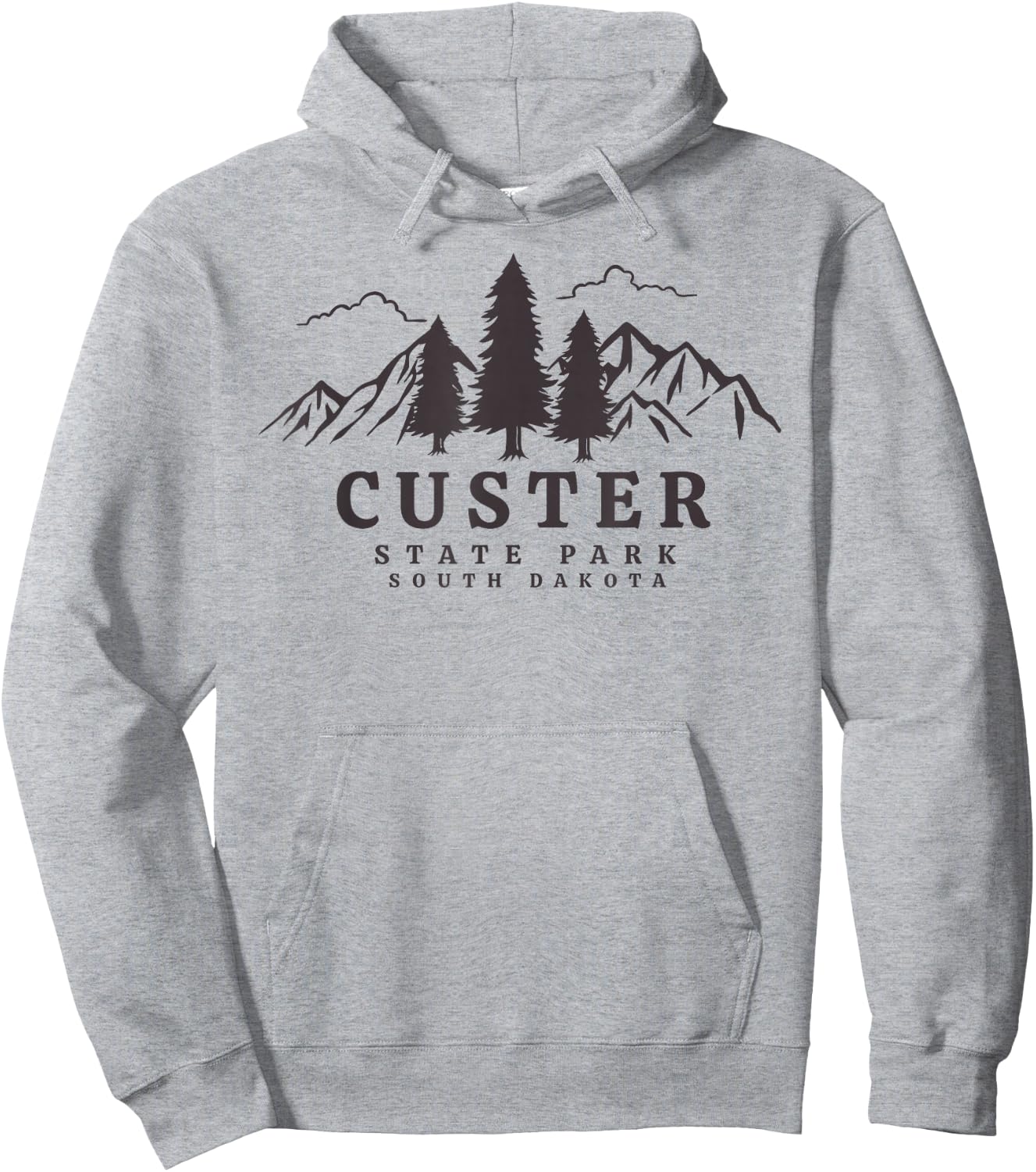 Custer State Park Graphic design Hoodie - Hoodie | Ash