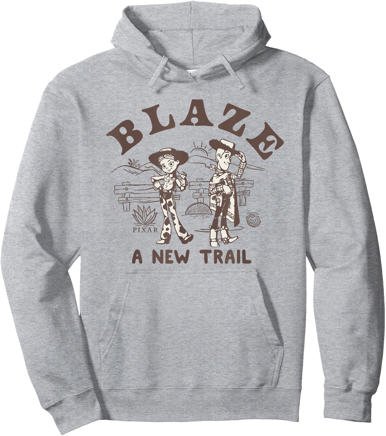 Disney Pixar Toy Story 5 Blaze New Trail Woody Jessie Hoodie - Hoodie | Ash