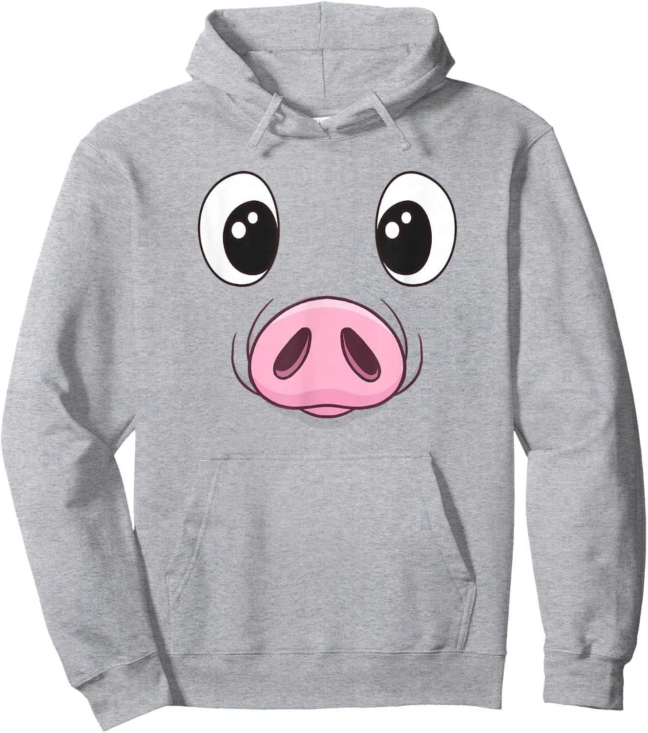 Pig Face Halloween Pig Costume Birthday Cute Pig Kids Hoodie - Hoodie | Ash