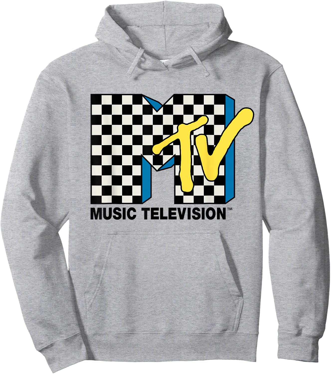 MTV - Checkered Logo Hoodie - Hoodie | Ash