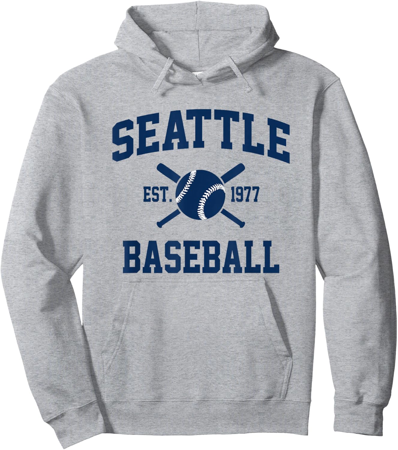 Seattle Baseball Athletic Vintage Sports Team Fan Hoodie - Hoodie | Ash