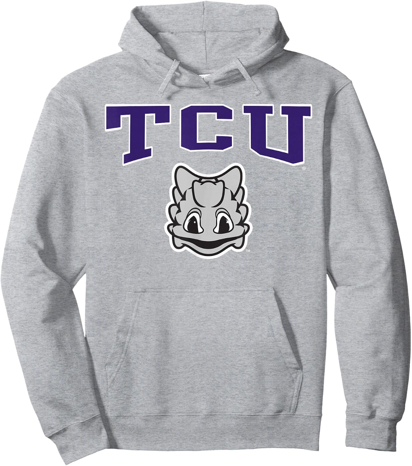 TCU Horned Frogs Mascot Arch Gray Officially Licensed Hoodie - Hoodie | Ash