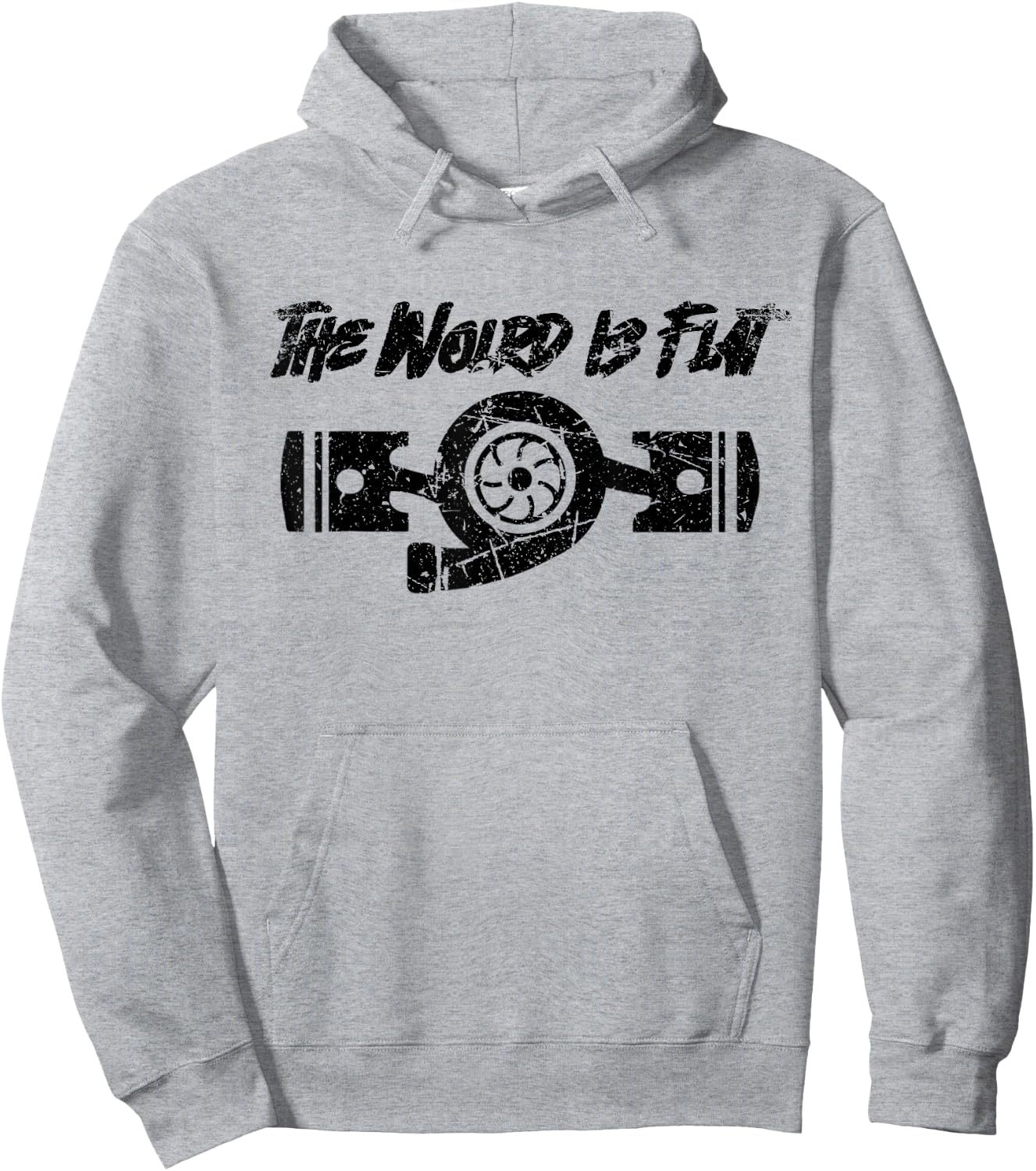 The World Is Flat - Flat Four Boxer Engine JDM Racecar Hoodie - Hoodie | Ash