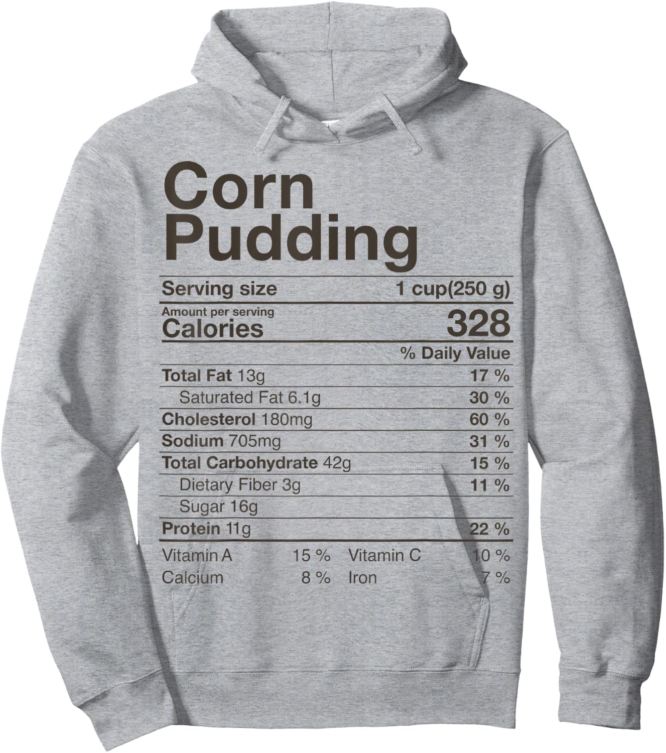 Corn Pudding Nutrition Facts Thanksgiving Gifts Christmas Hoodie - Hoodie | Ash