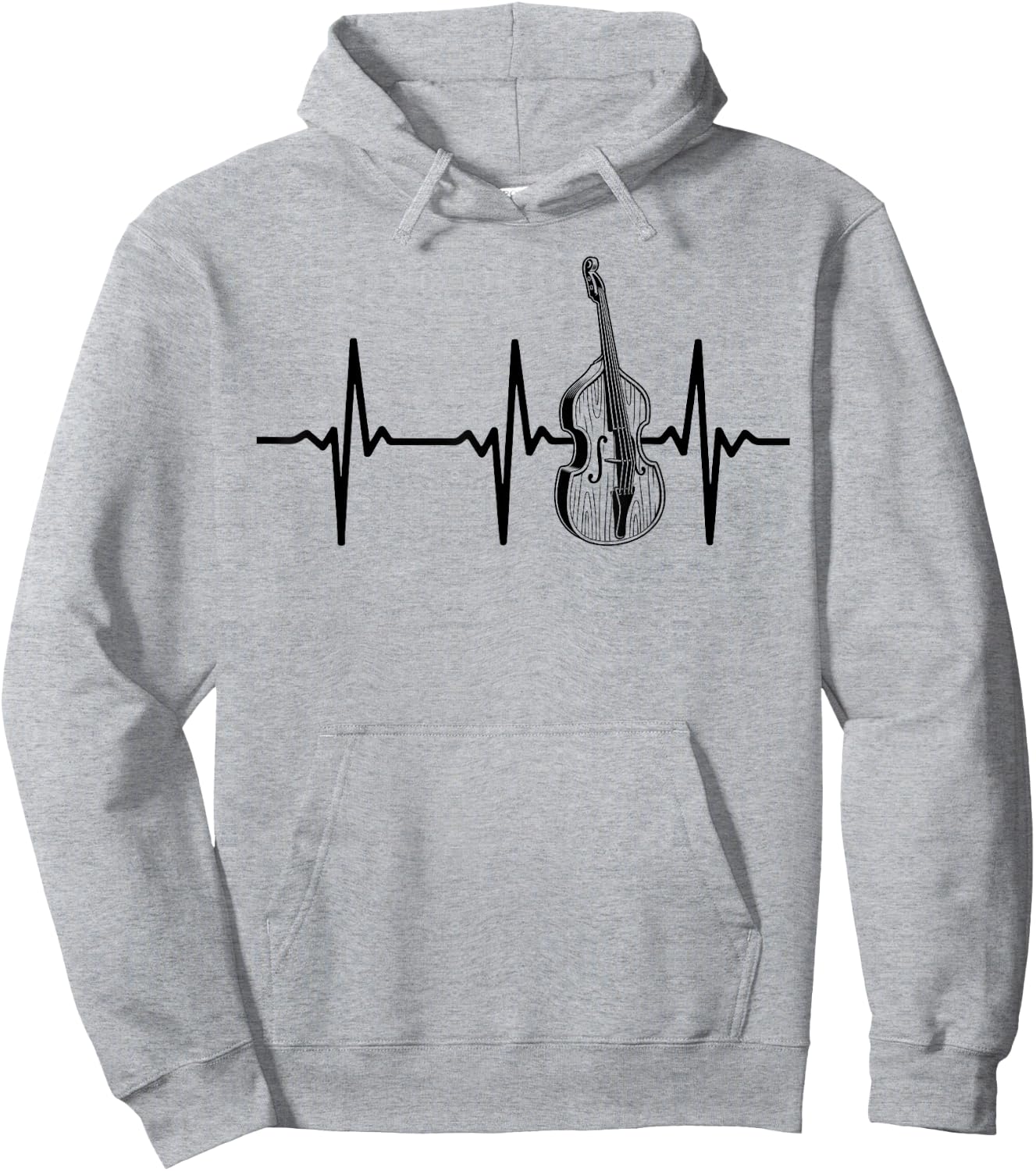 Kontrabass Herzschlag Kontrabass Herzschlag Hoodie - Hoodie | Ash