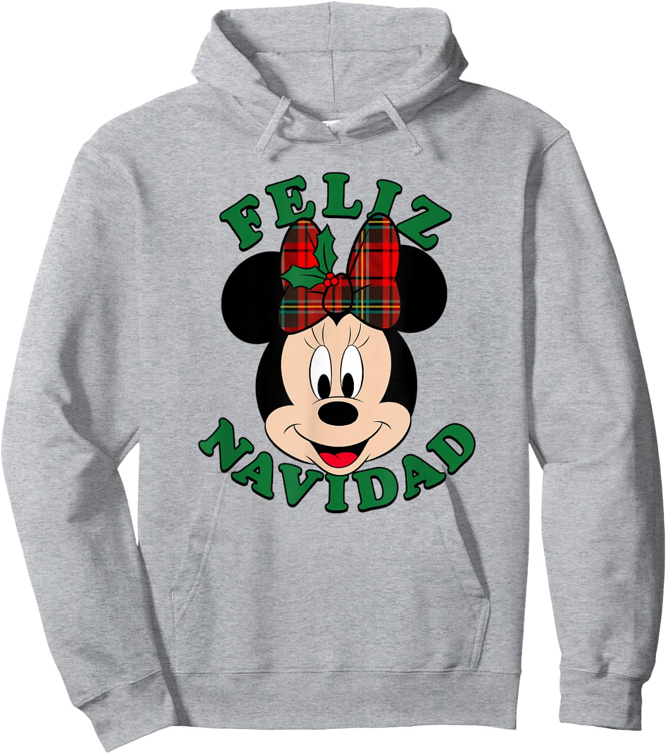Disney Christmas Minnie Mouse Bow Feliz Navidad Hoodie - Hoodie | Ash
