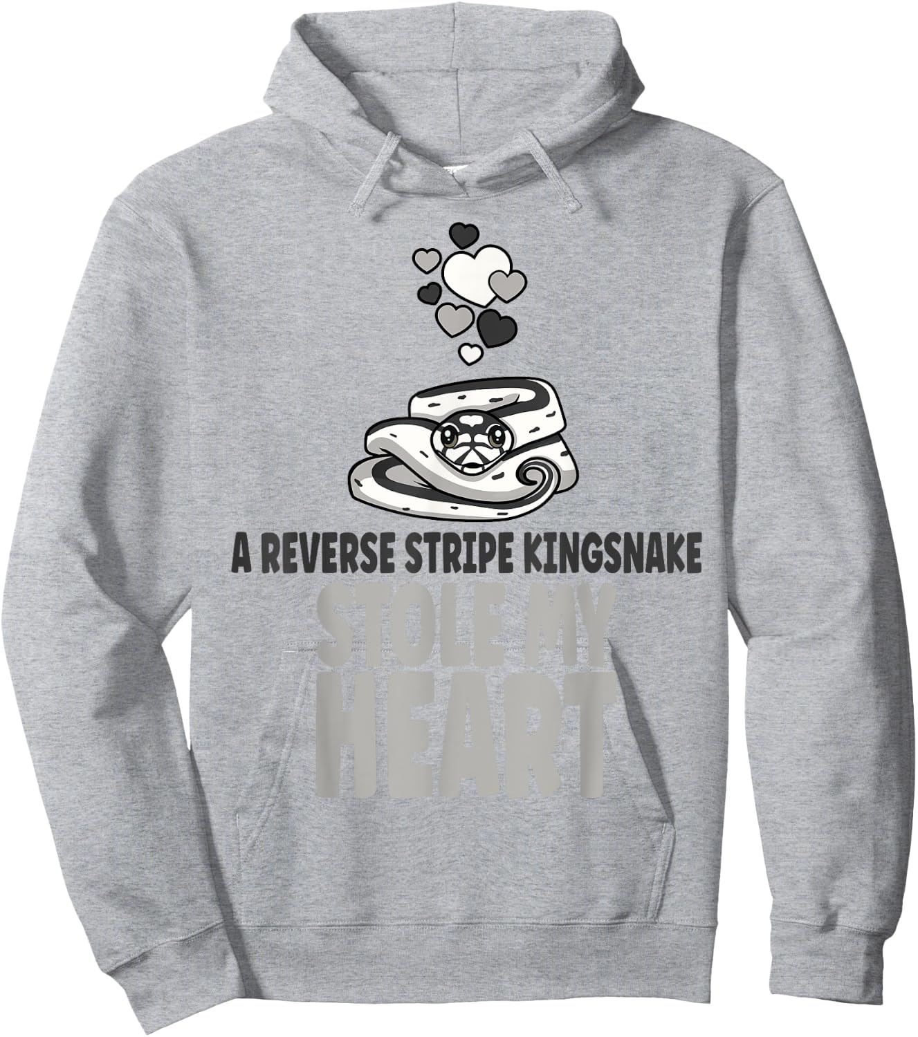 A Reverse Stripe Kingsnake Stole My Heart Pet Kingsnake Hoodie - Hoodie | Ash