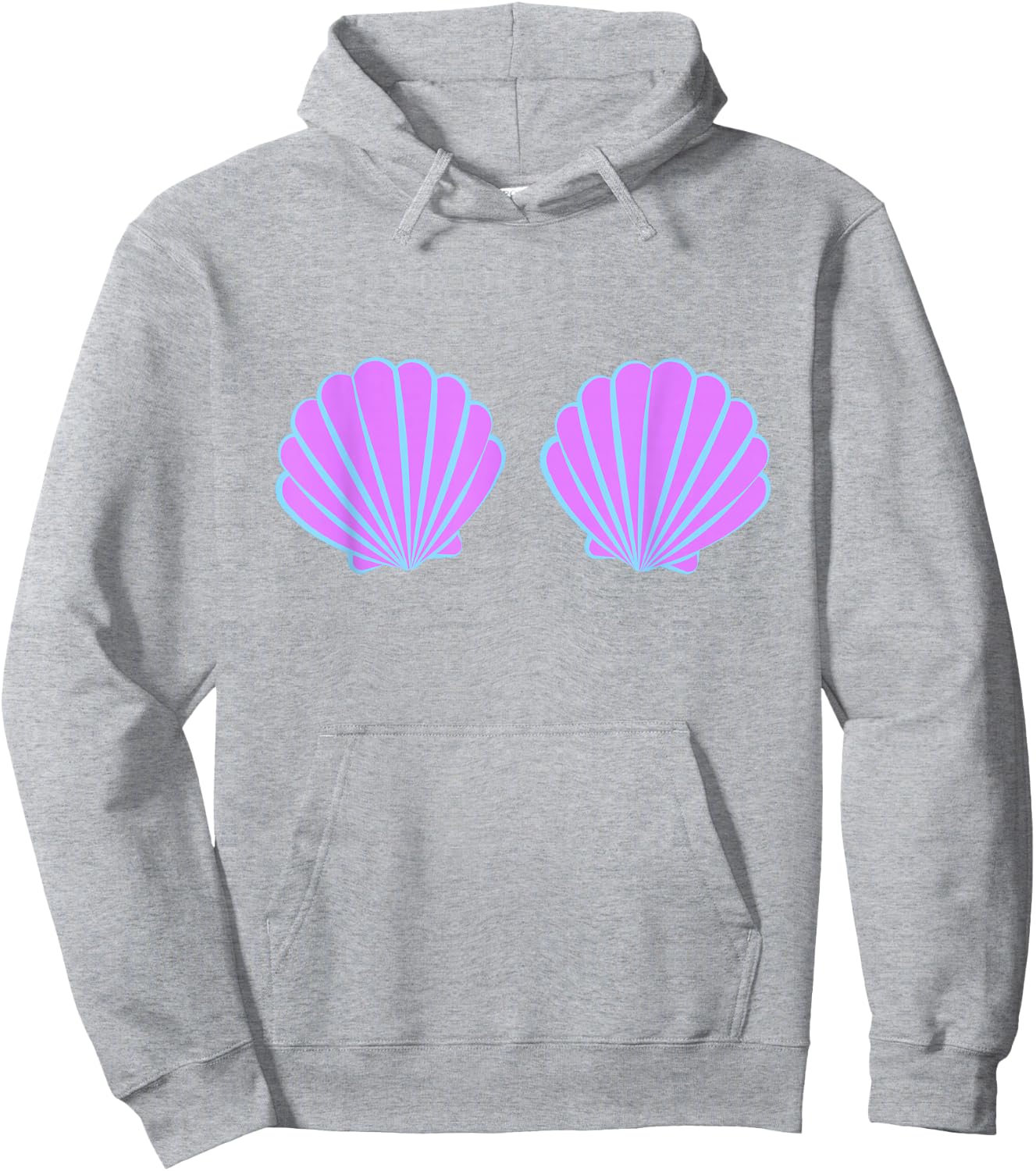 Mermaid Purple Seashell Bra Cartoon Bikini Costume Hoodie - Hoodie | Ash
