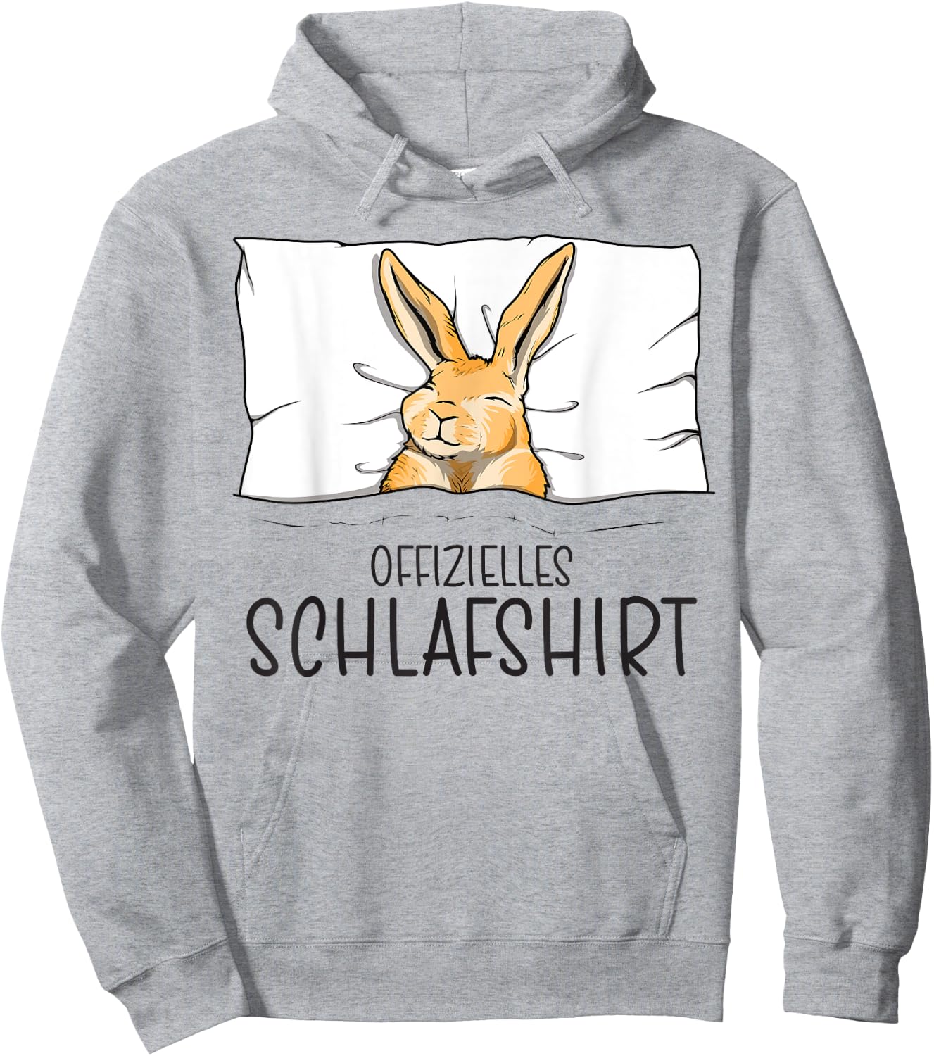 Official Rabbit Sleep Shirt Pyjamas & Nightdress Rabbit , gray Hoodie - Hoodie | Ash