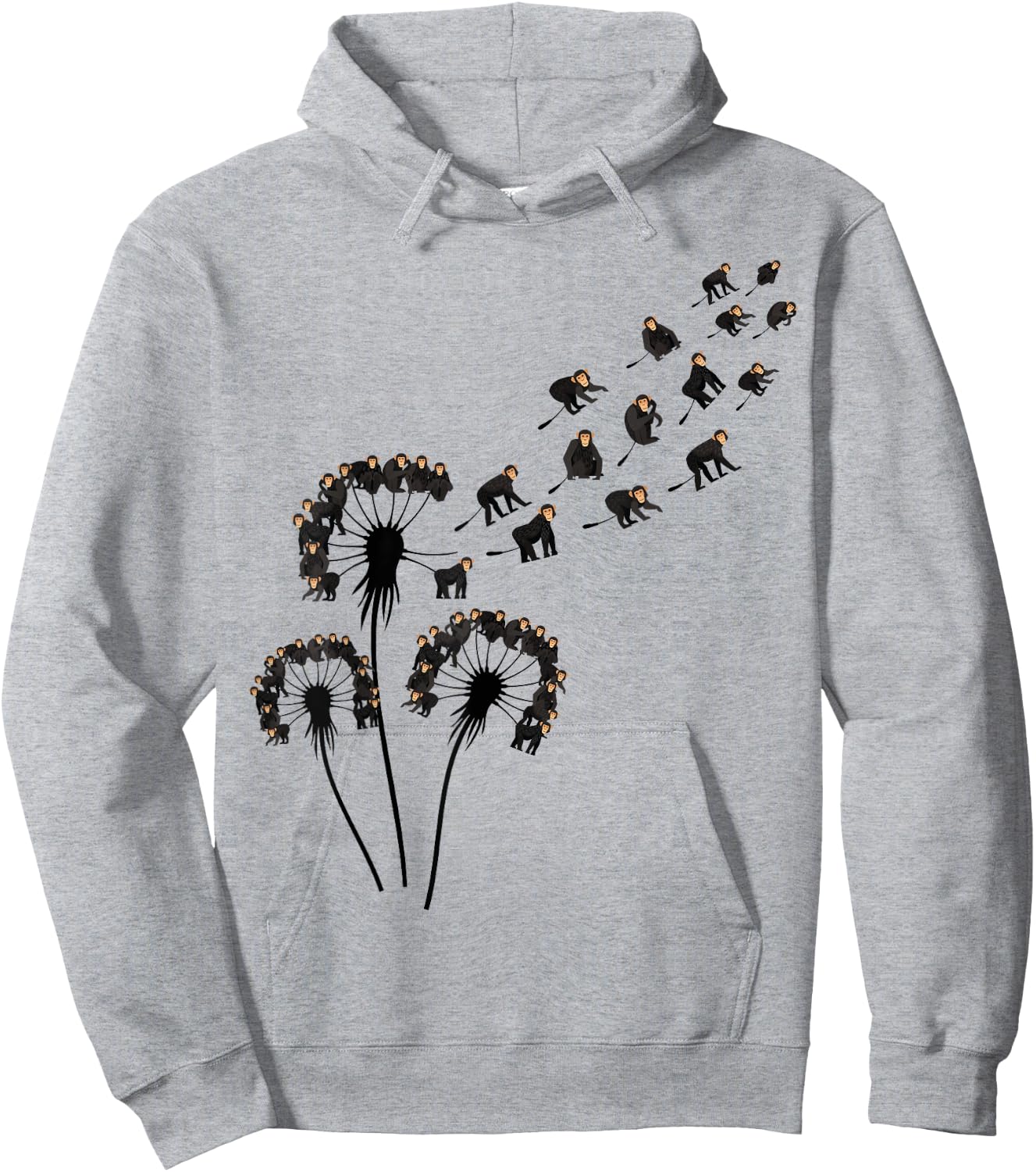 Dandelion Chimps Shirt for Chimpanzee Lover | Chimpanzee Hoodie - Hoodie | Ash