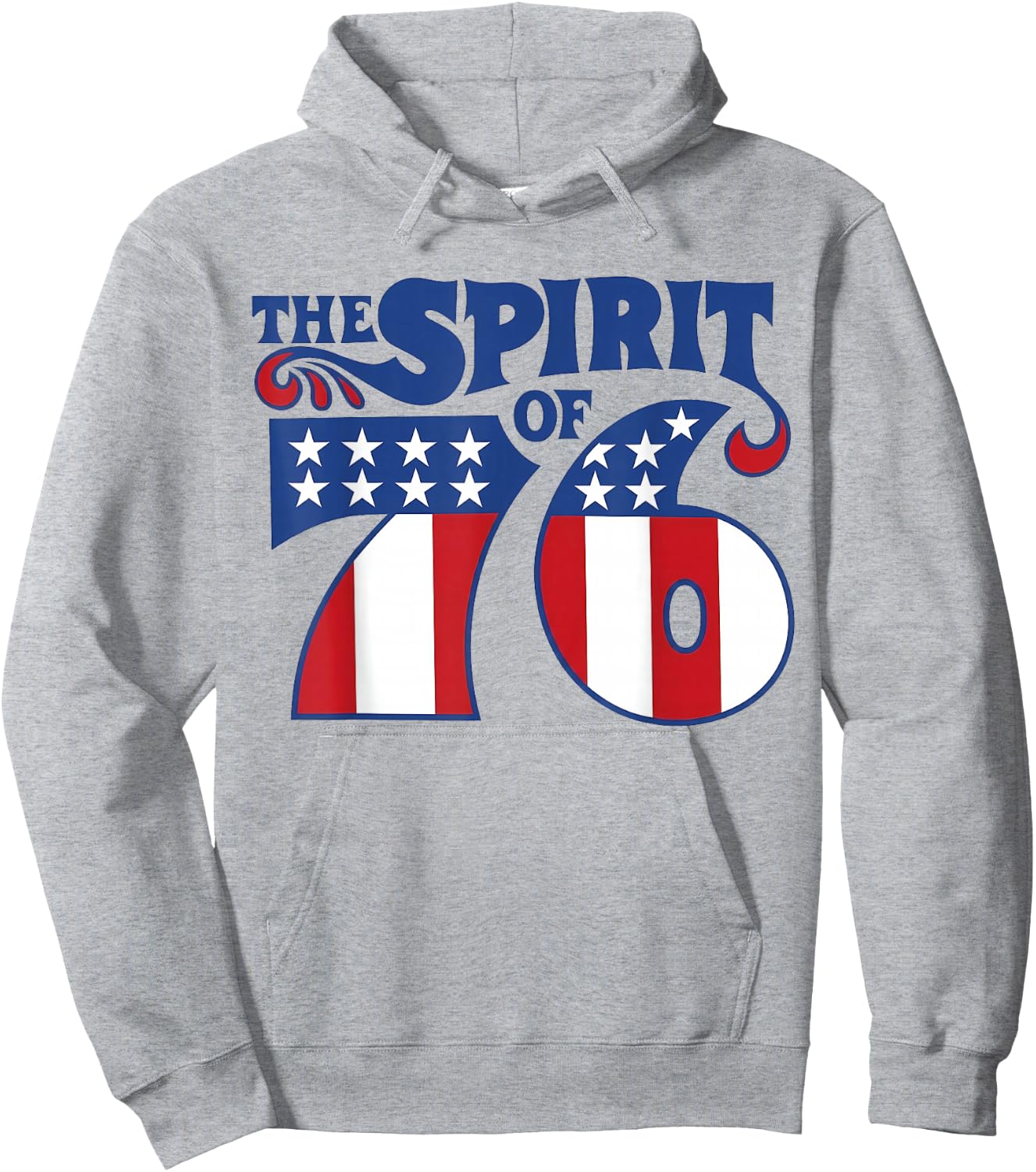 Retro The Spirit of 76 USA American Flag Fourth of July Hoodie - Hoodie | Ash