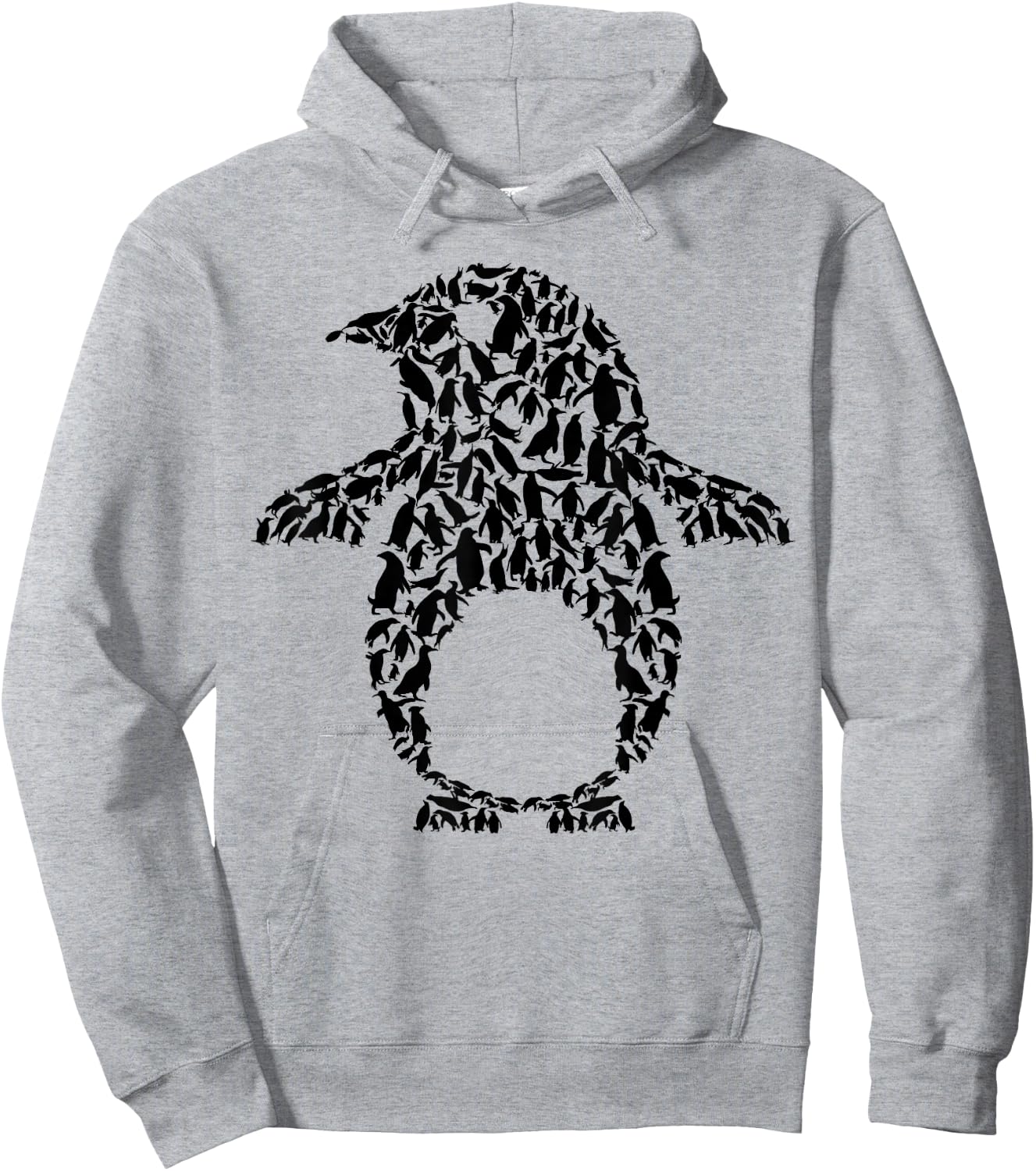 Silhouette Penguins Design for Penguin Lover | Penguin Hoodie - Hoodie | Ash