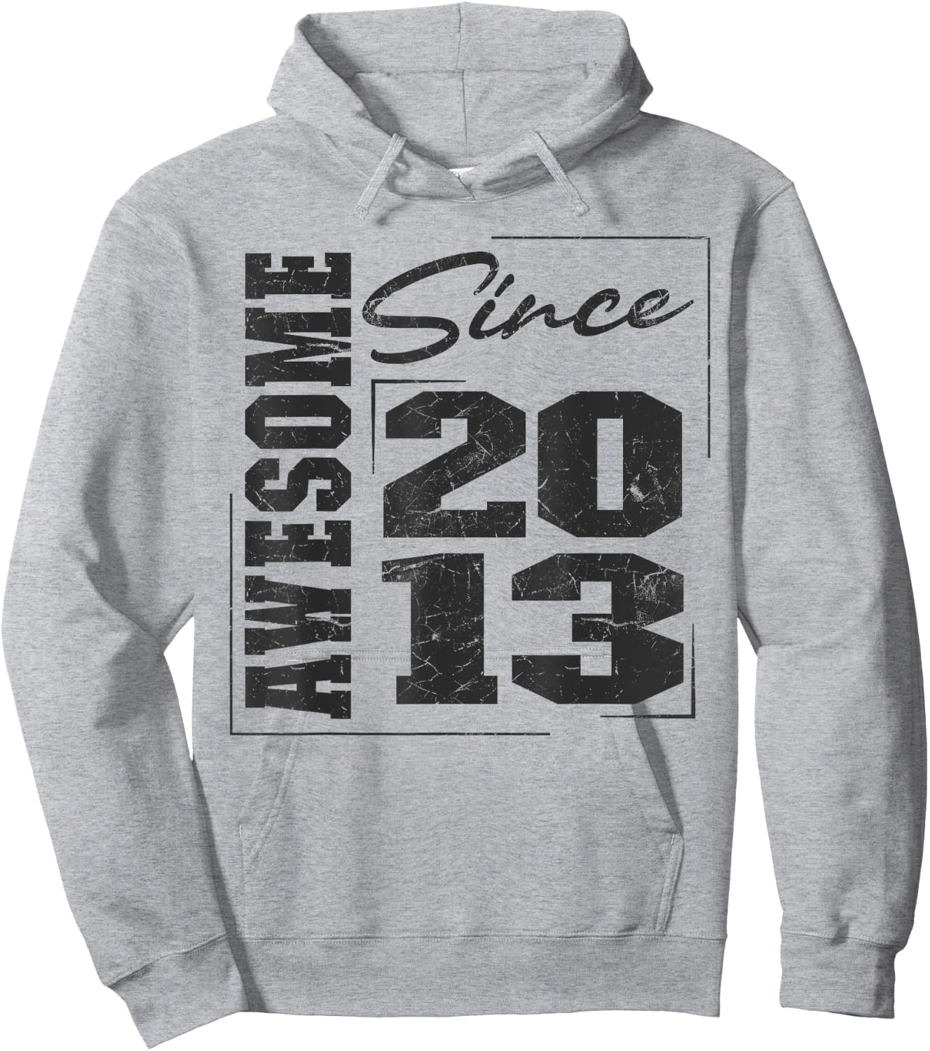 Born In 2013, Vintage Varsity Awesome Since 2013 Birthday Hoodie - Hoodie | Ash