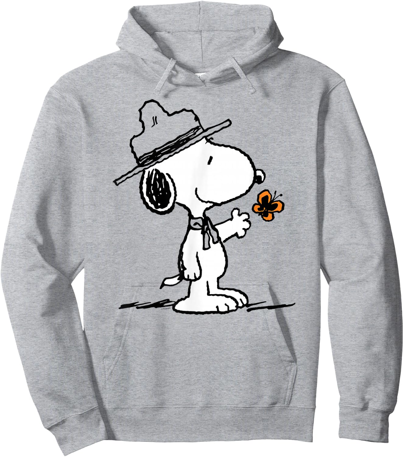 Peanuts Ranger Snoopy & Butterfly Hoodie - Hoodie | Ash