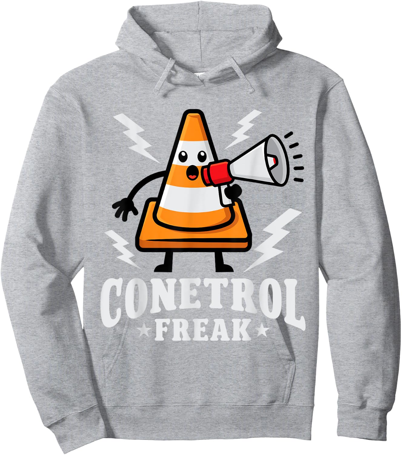 Funny Halloween Traffic Cone Conetrol Freak Highway Cones Hoodie - Hoodie | Ash