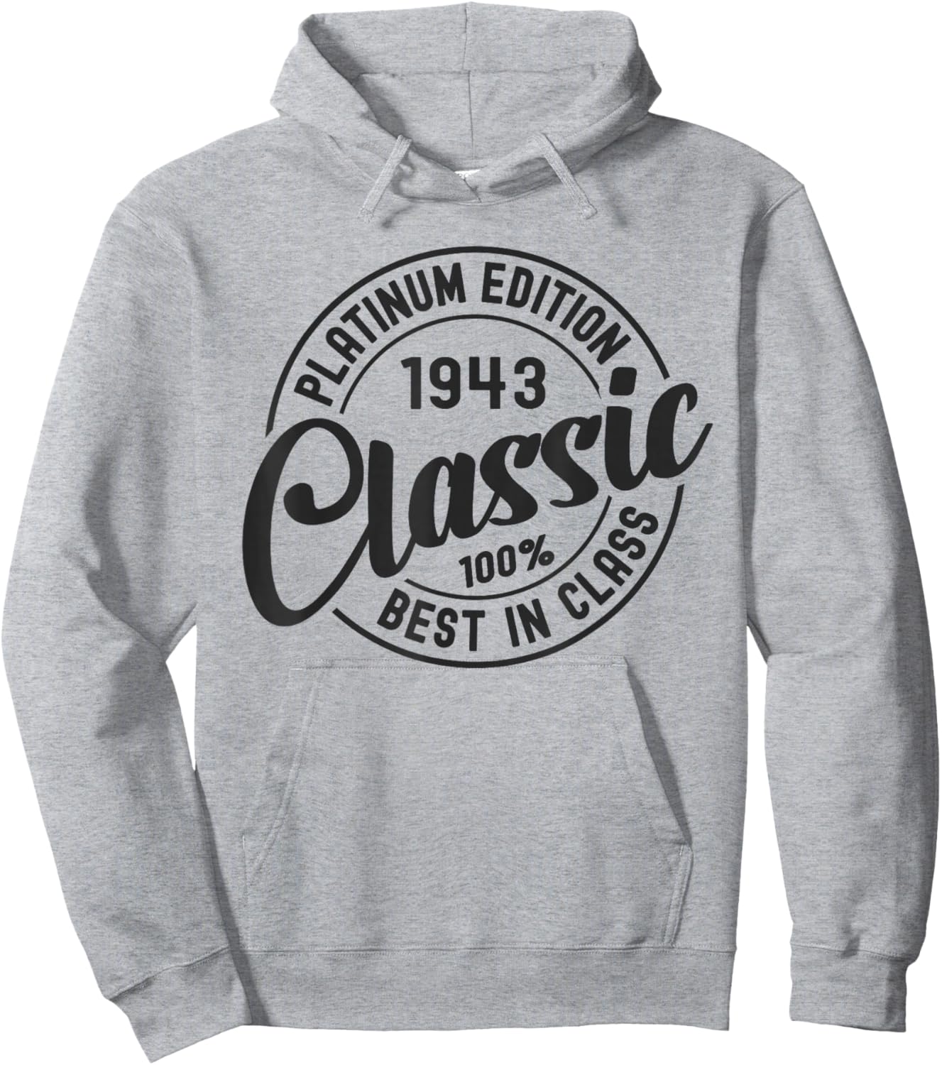 Born in 1943 Classic Platinum Edition Simple Birthday Hoodie - Hoodie | Ash