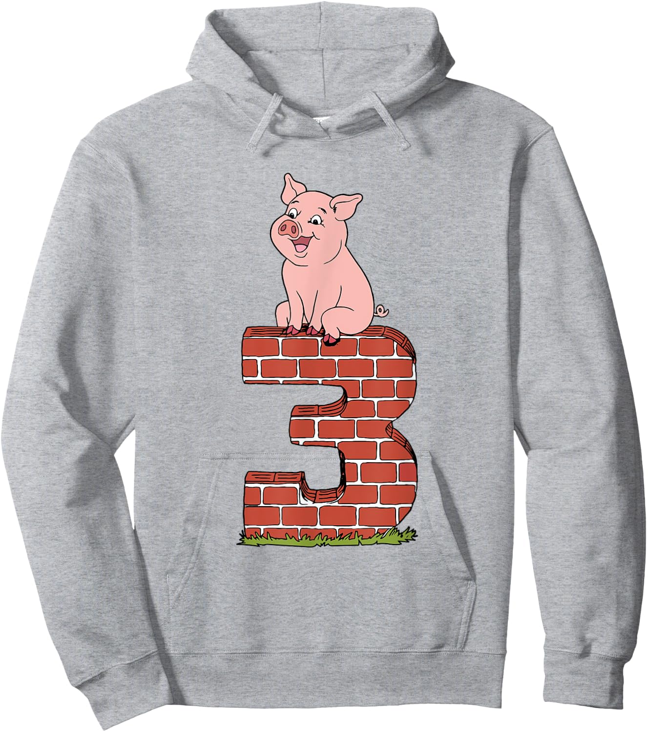 Three Little Pigs Pig 3 Easy Costume Kids Men Women Hoodie - Hoodie | Ash