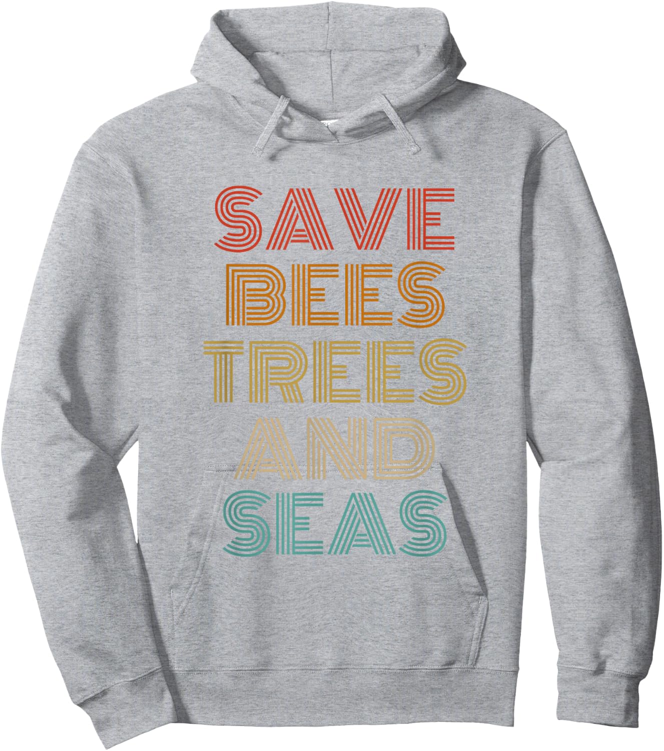 Save Bees Trees and Seas Outfit Environmentalist Hoodie - Hoodie | Ash
