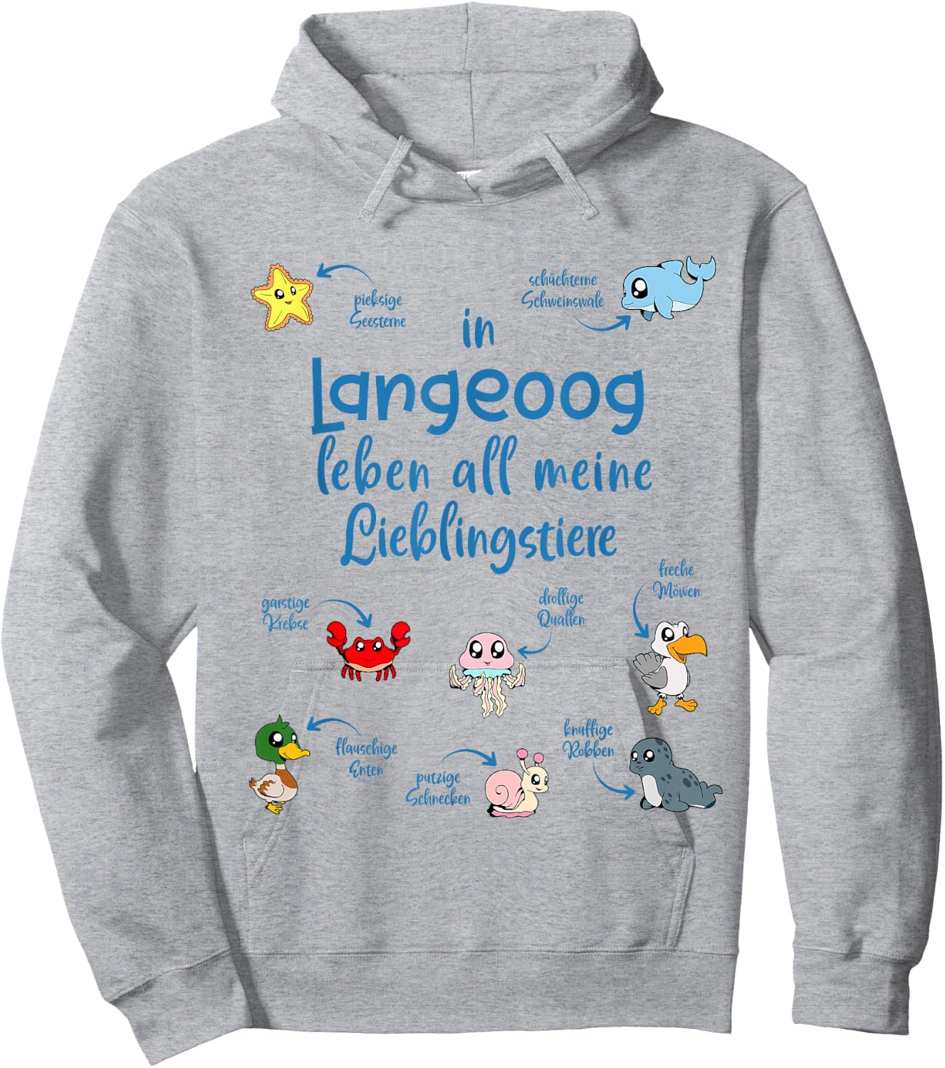 Meine Lieblingstiere in Langeoog Hoodie - Hoodie | Ash