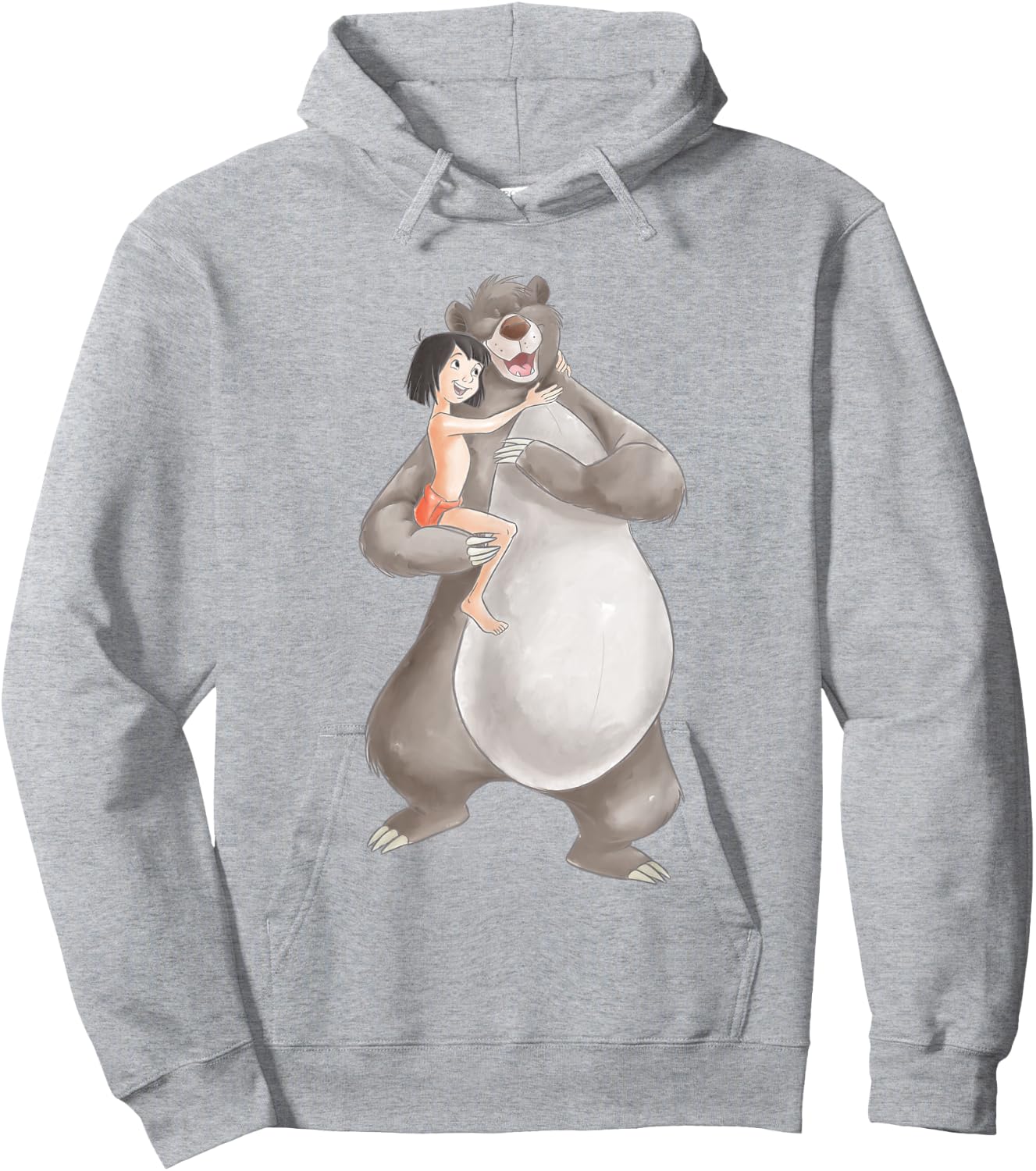 Jungle Book Watercolour Balu And Maugli , white, S Hoodie - Hoodie | Ash