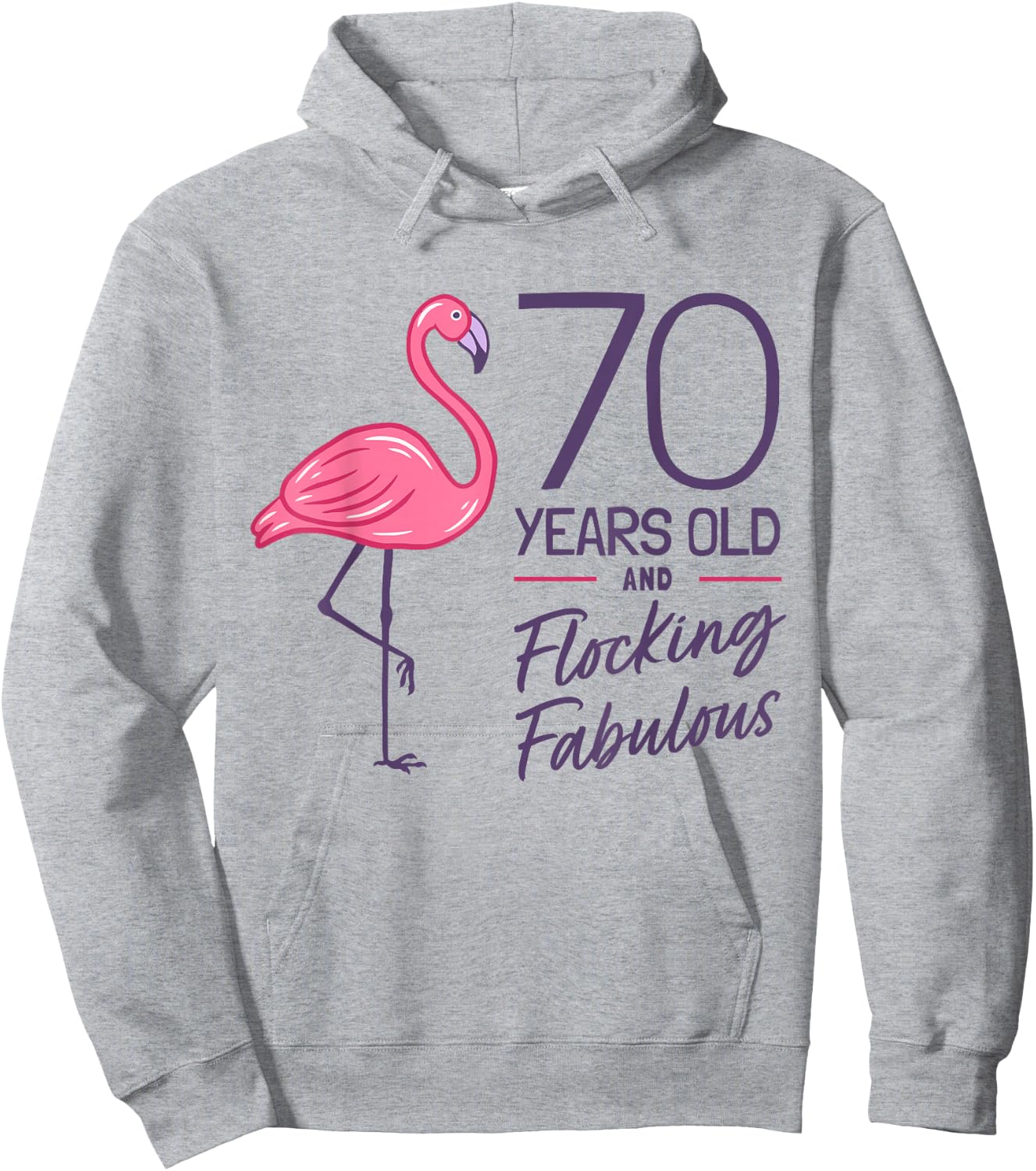 Flamingo Milestone 70 Years Flamingo 70th Birthday Hoodie - Hoodie | Ash