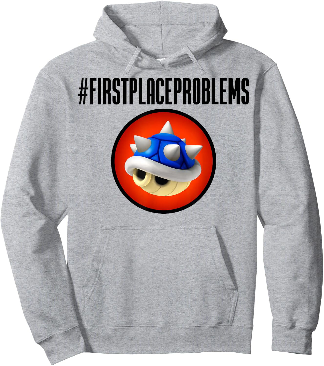 Nintendo Mario Kart First Place Problems Blue Shell Text Hoodie - Hoodie | Ash