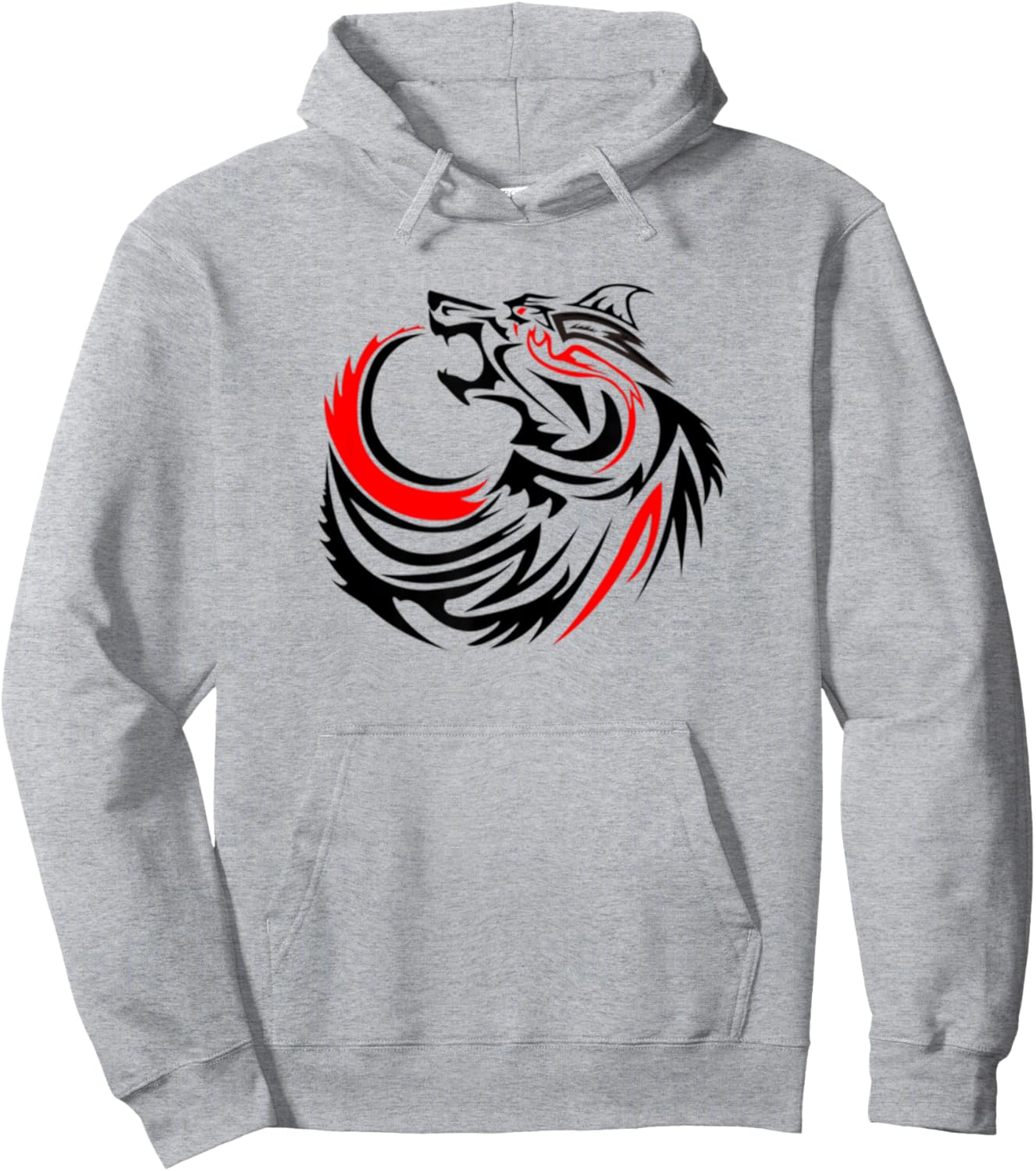 Wild Wolf -Retro Lone Teen Black Wolf Face Shirt Hoodie - Hoodie | Ash