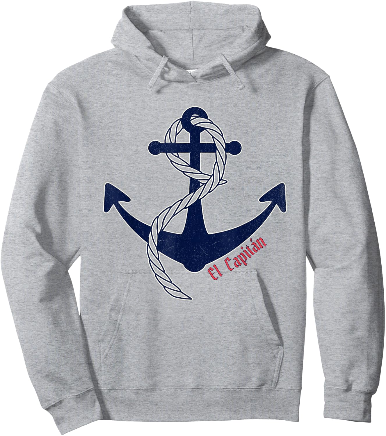 Nautical Anchor - Fisherman Aesthetic with El Capitan Design Hoodie - Hoodie | Ash