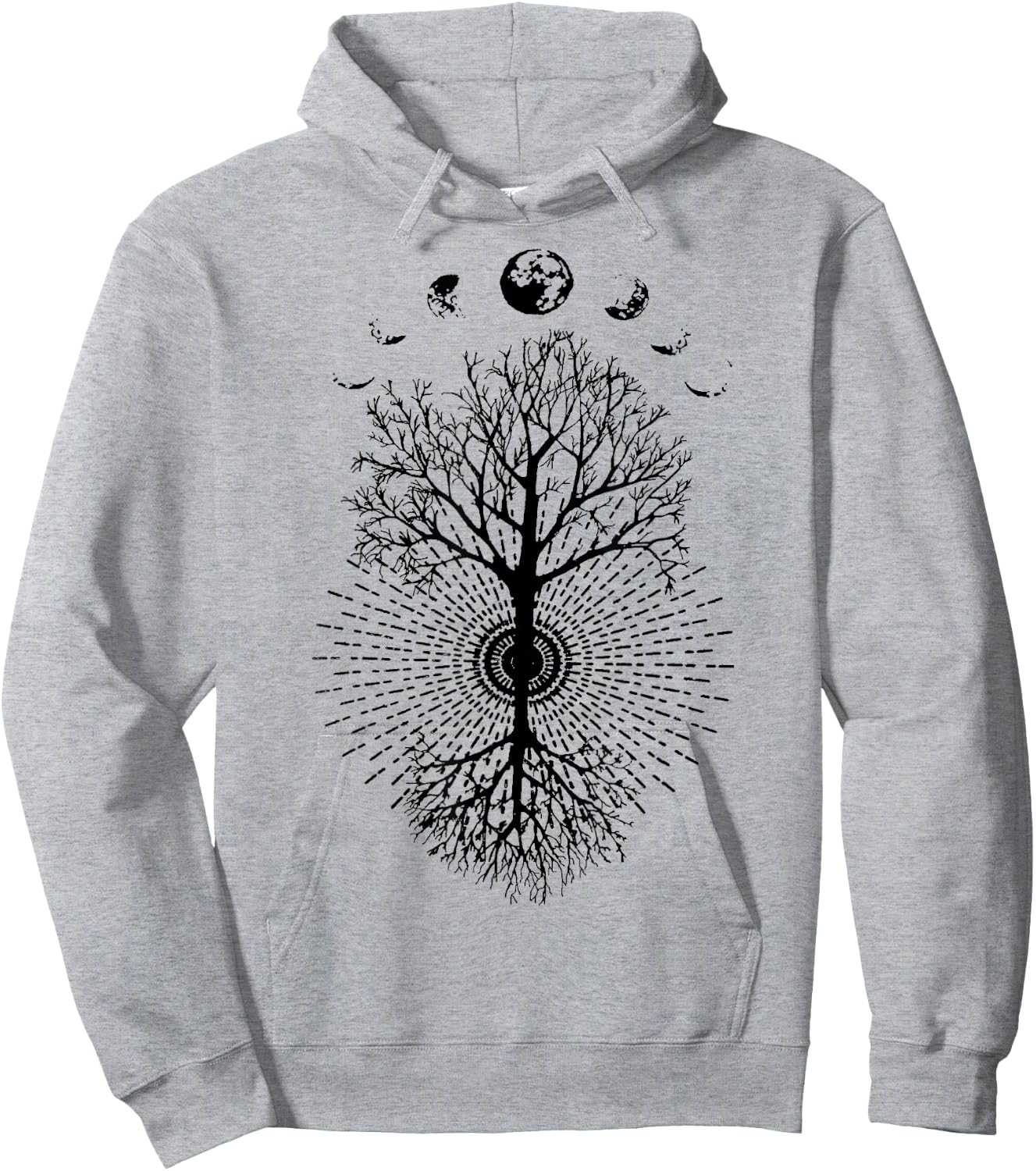 Phases of the Moon Tree Shirt Hoodie - Hoodie | Ash