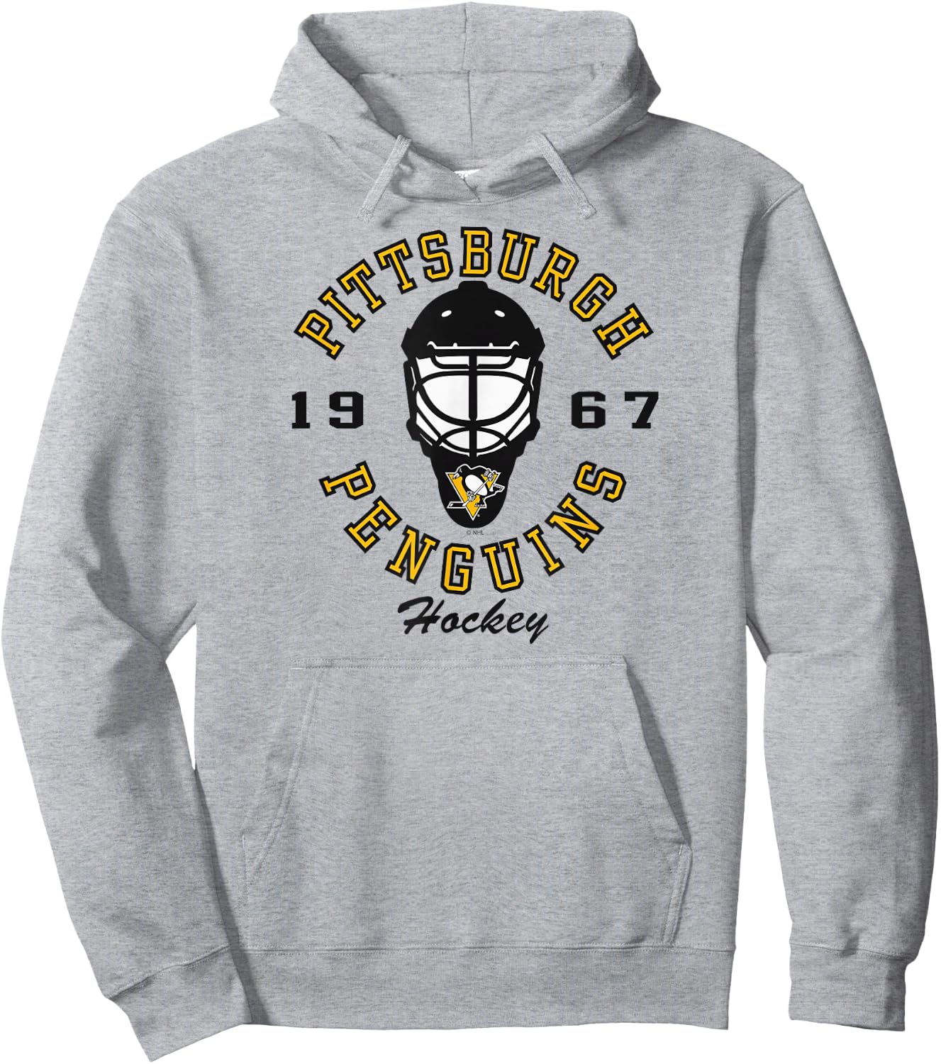 Pittsburgh Penguins Hockey Mask Gray Officially Licensed Hoodie - Hoodie | Ash