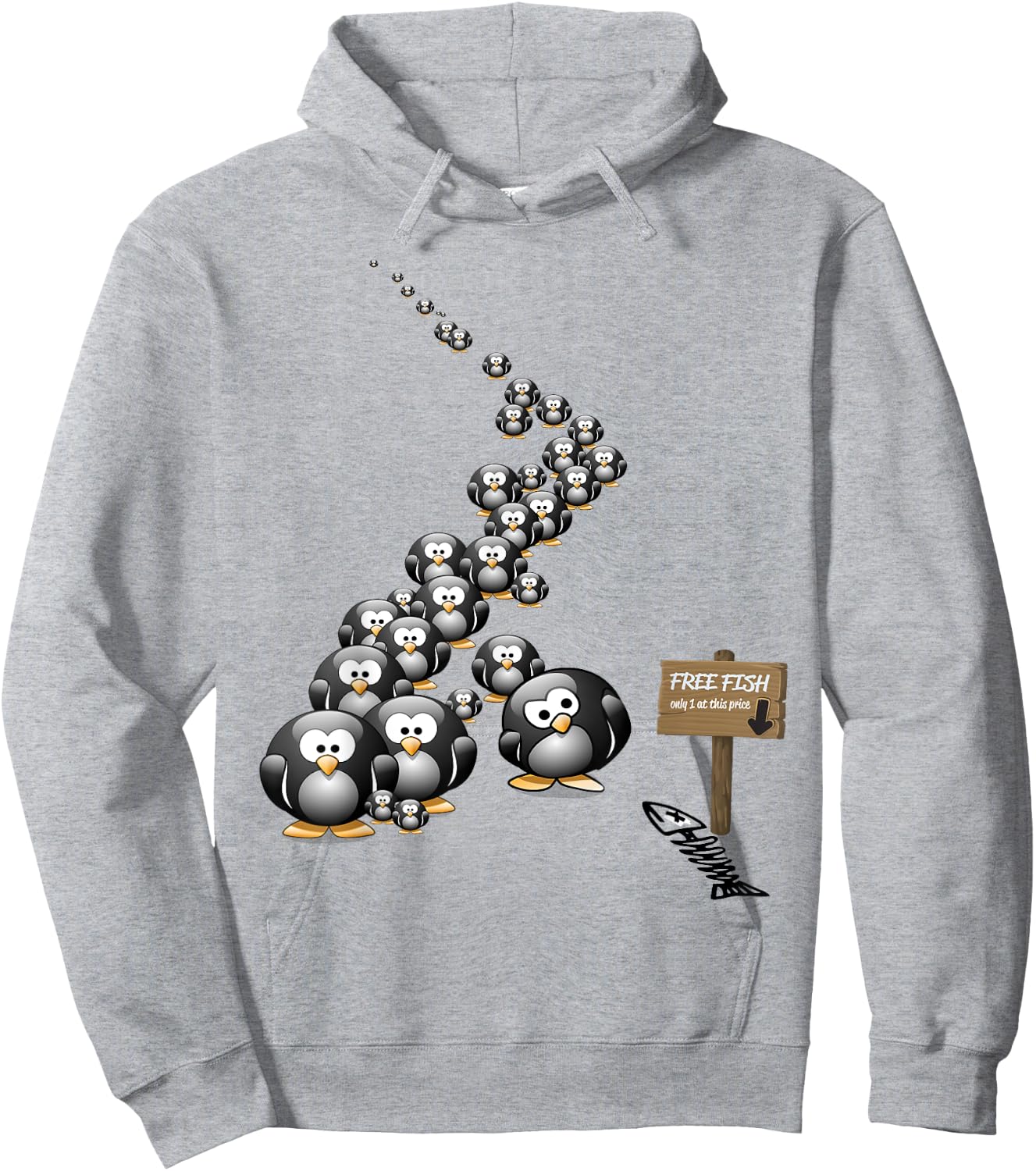 Bait and Switch Penguin Scam Fun Cute Men Women Kids Hoodie - Hoodie | Ash
