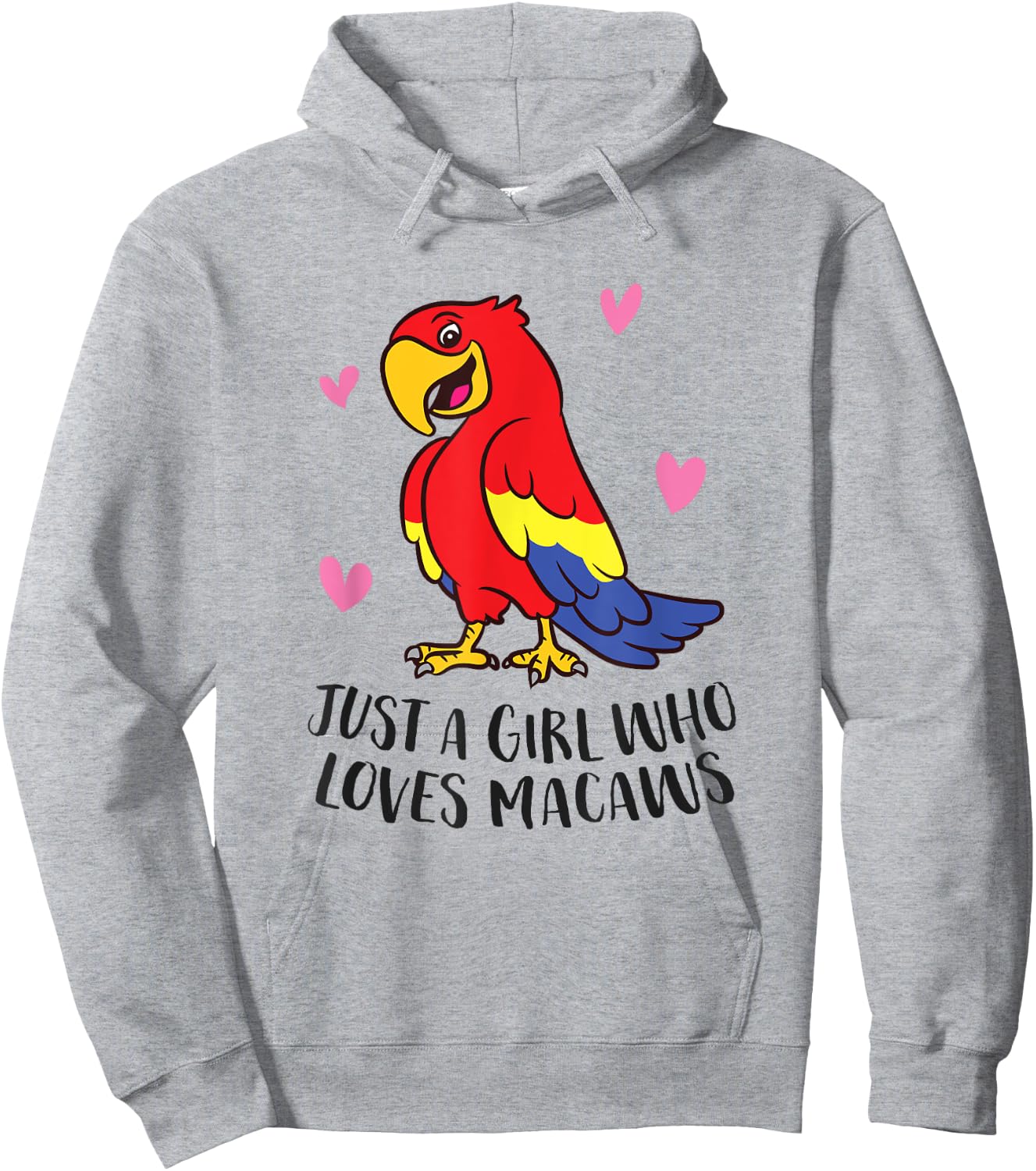 Just a Girl Who Loves Macaws Cute Macaw Girl Hoodie - Hoodie | Ash