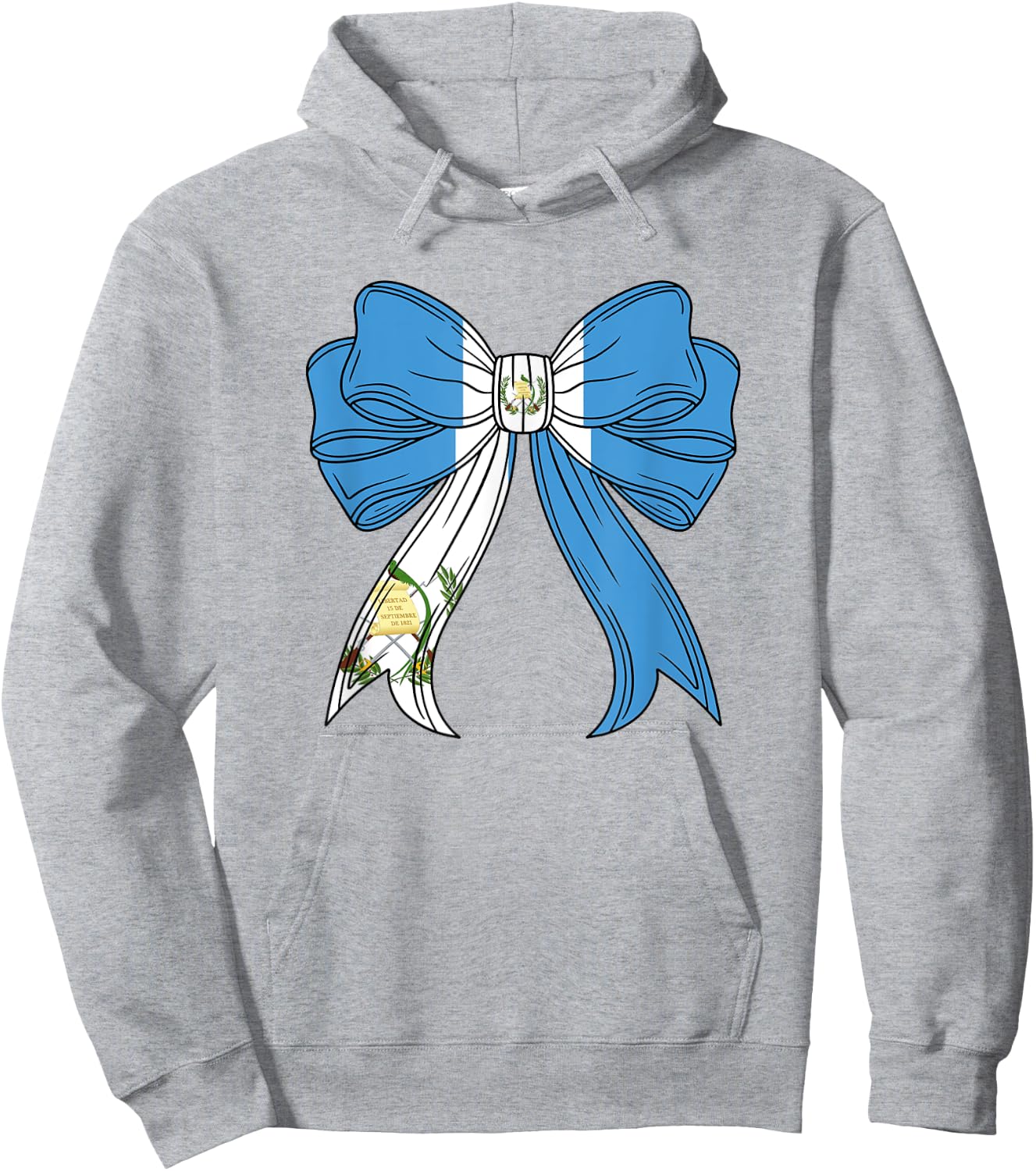 Chapina Guatemalan Women Girls Guatemala Flag Coquette Bow Hoodie - Hoodie | Ash