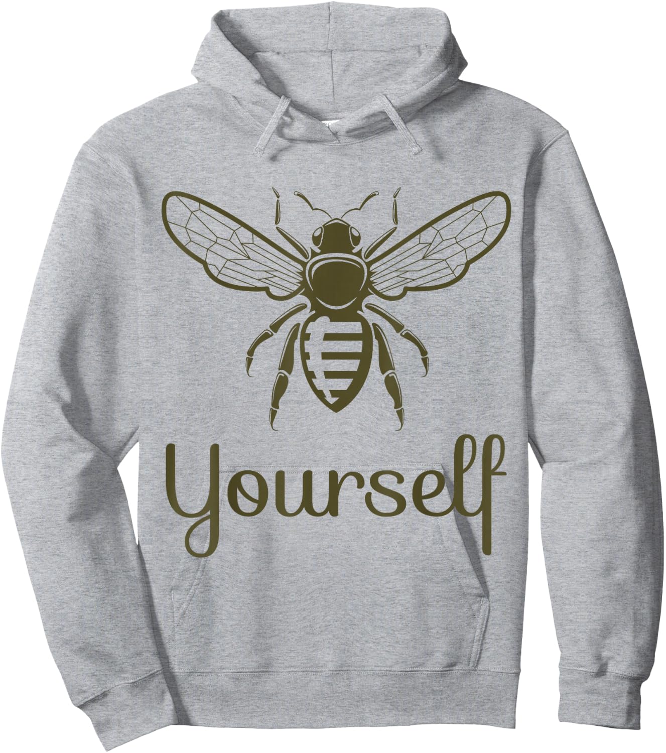 Bee Yourself Yellow Bee Women Positive Message Hoodie - Hoodie | Ash