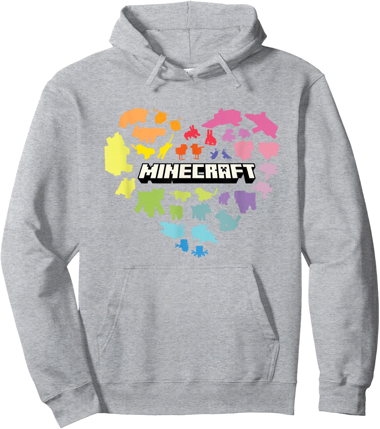Minecraft Valentine's Day Heart Shaped Rainbow Icons , white, S Hoodie - Hoodie | Ash