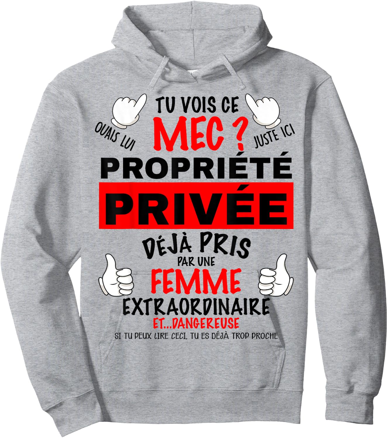 Private Property Attention Woman Jealous Humor Couple , white, S Hoodie - Hoodie | Ash