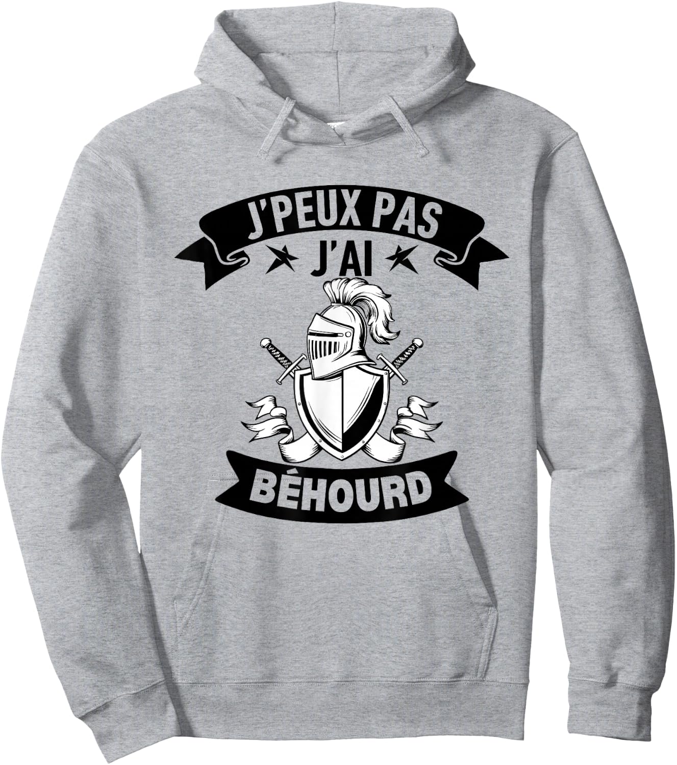 J'Peux Pas J'ai Béhourd Funny Sport Combat Knight Humour , white, S Hoodie - Hoodie | Ash