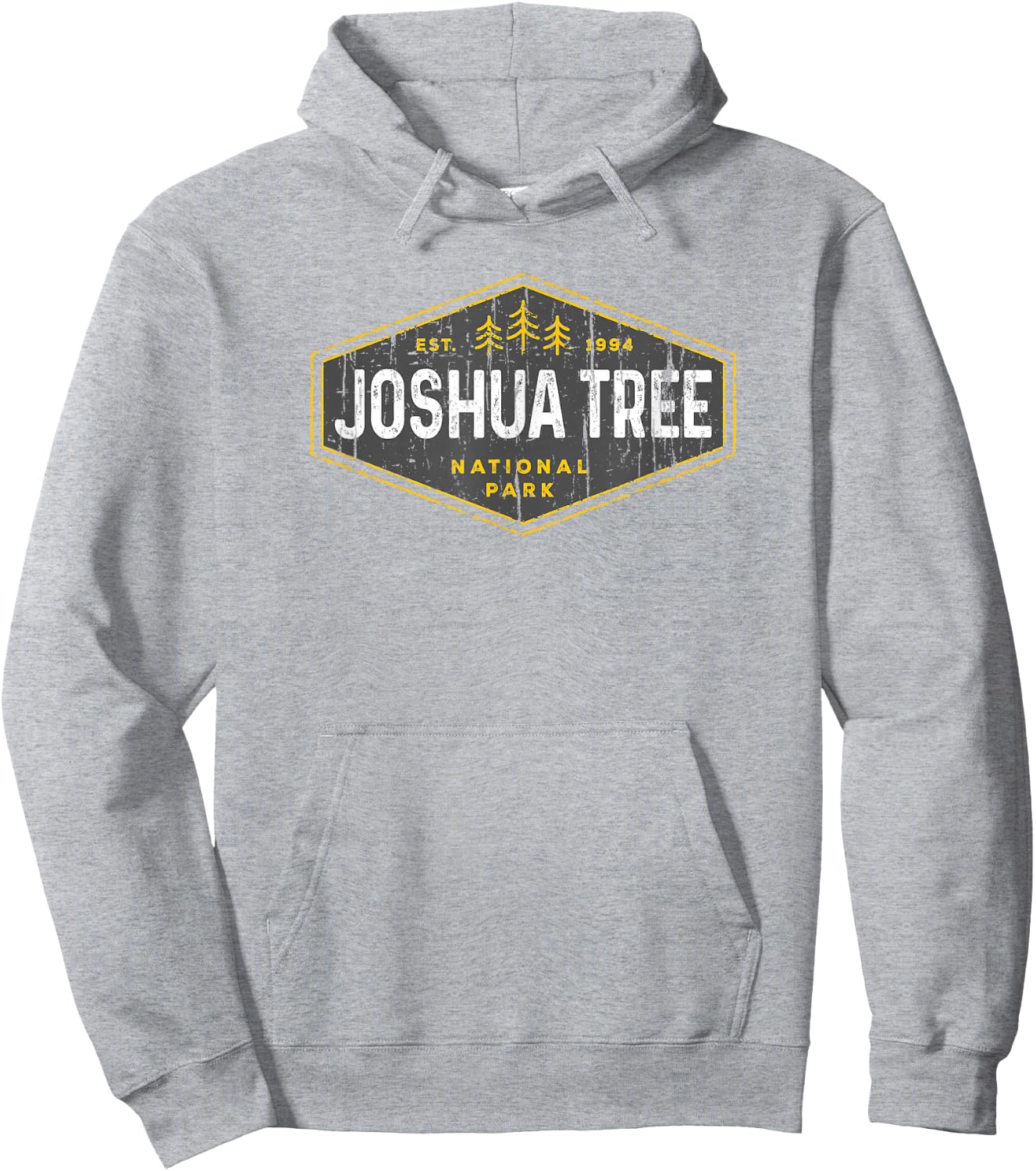 Joshua Tree National Park Vintage Hexagon Hiking retro Hoodie - Hoodie | Ash