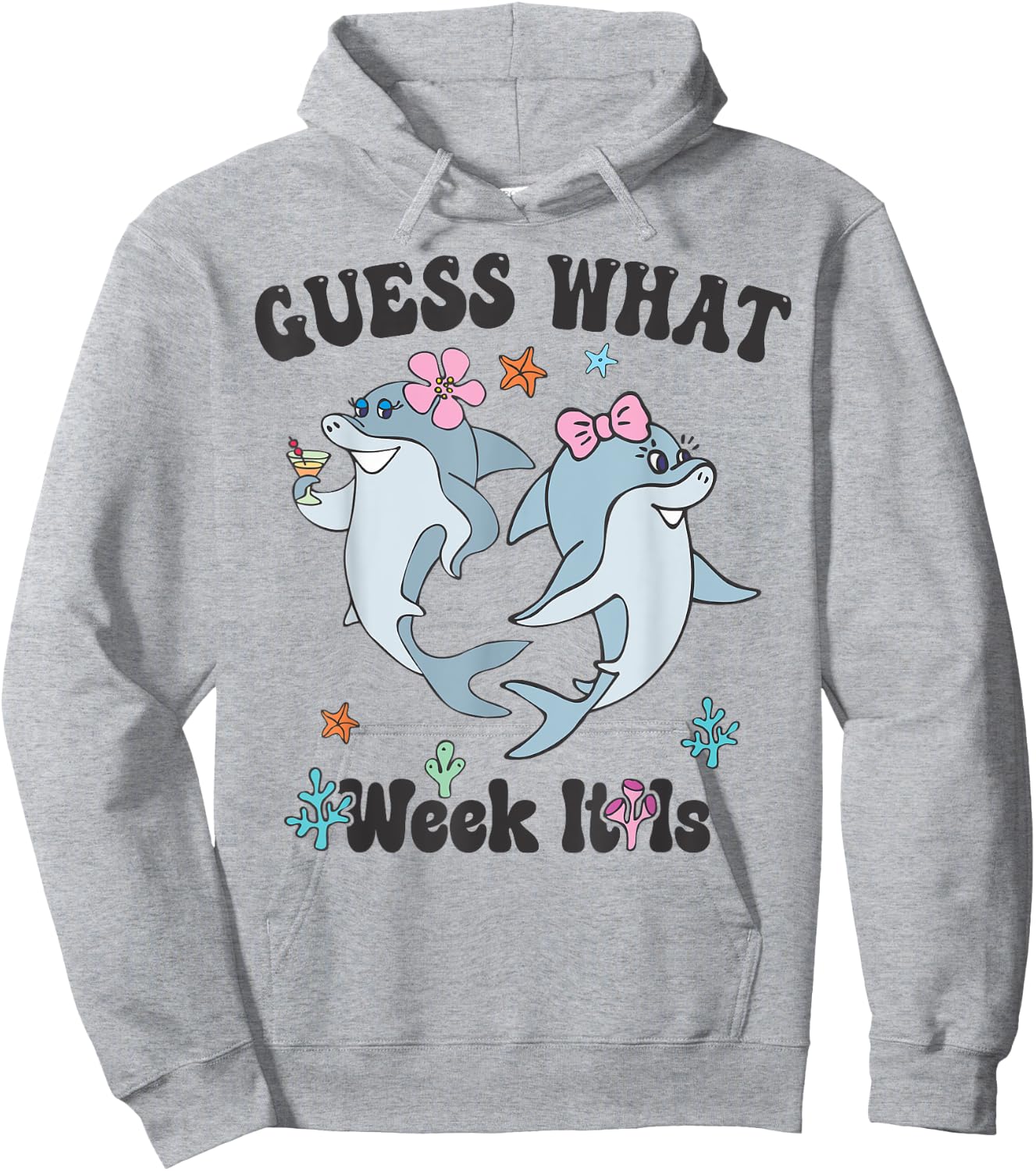 Guess What Week It Is Cute Shark Girls & Kids Funny Hoodie - Hoodie | Ash
