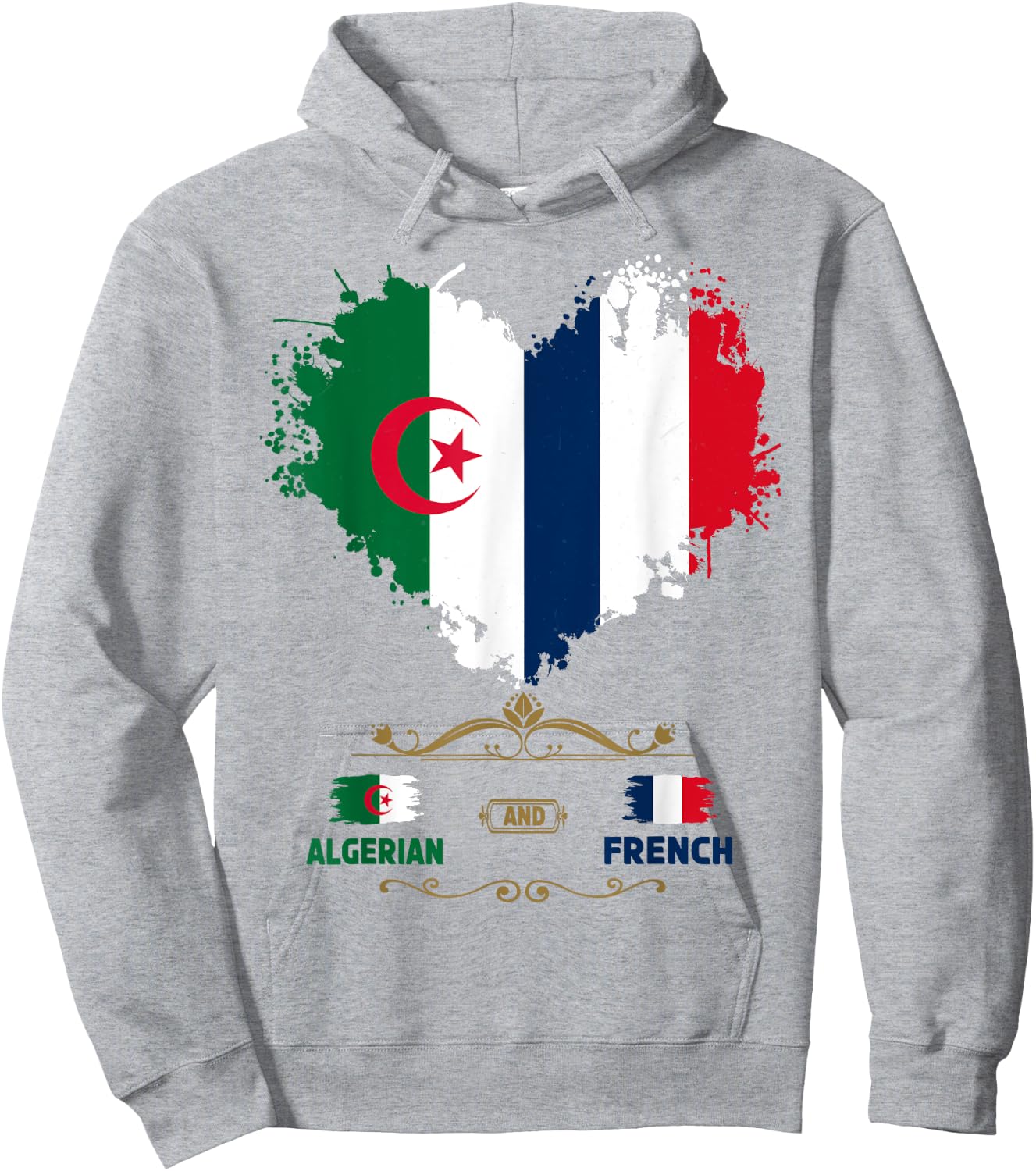 Algerian French Roots Outfit Idea with Algerian Flag Hoodie - Hoodie | Ash