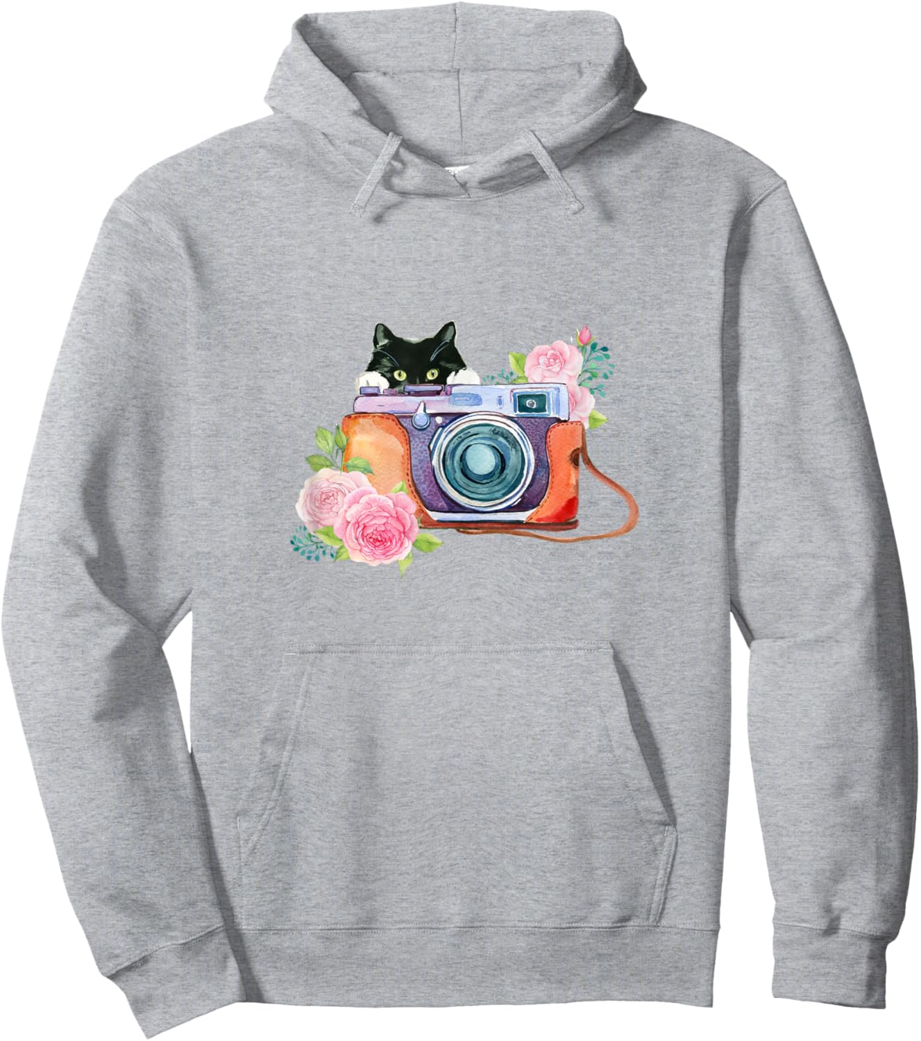 Photography and Cat Lover T Shirt - Photographer Camera Women Girls Kids Hoodie - Hoodie | Ash