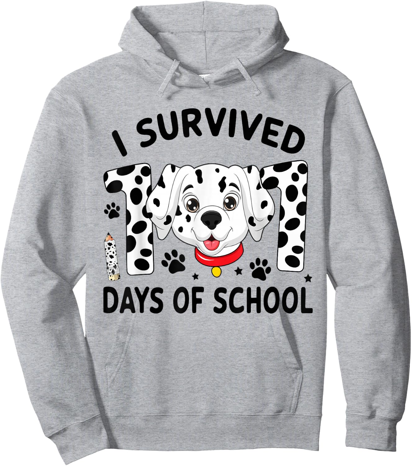 I Survived 100 Days Of School Dalmatian Dog Teacher Kids Hoodie - Hoodie | Ash